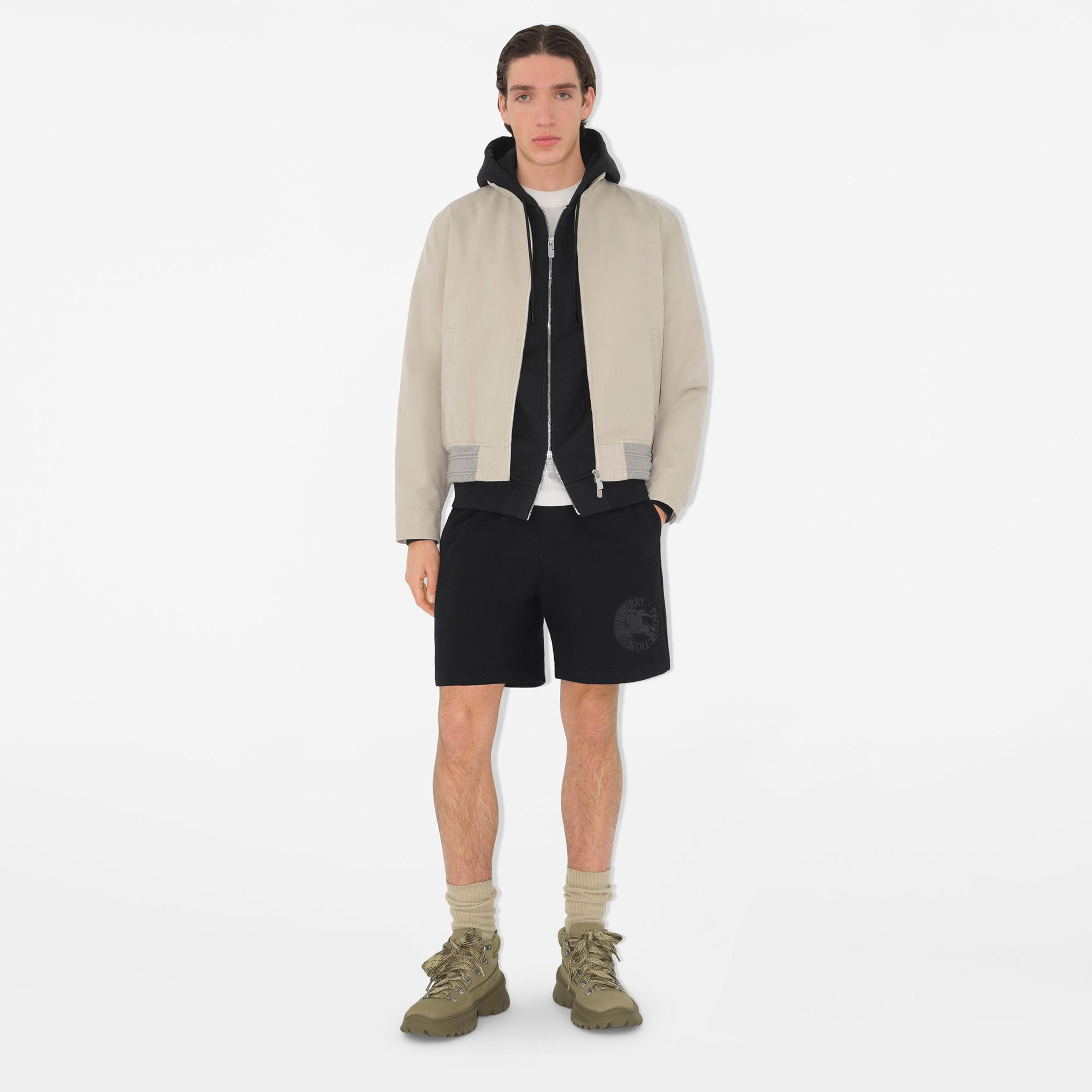 Burberry Sic Badge Cotton Erkek Siyah Şort