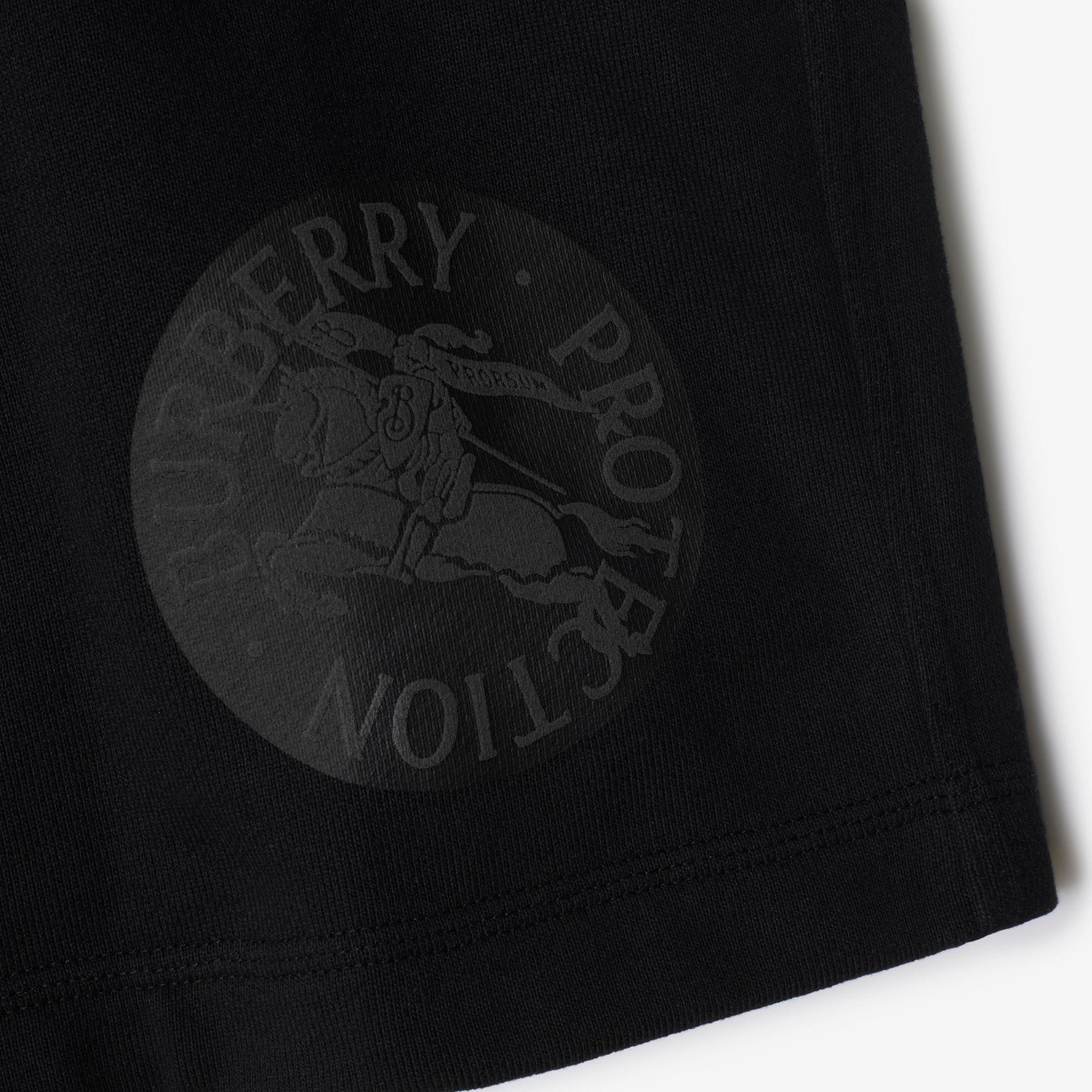 Burberry Sic Badge Cotton Erkek Siyah Şort