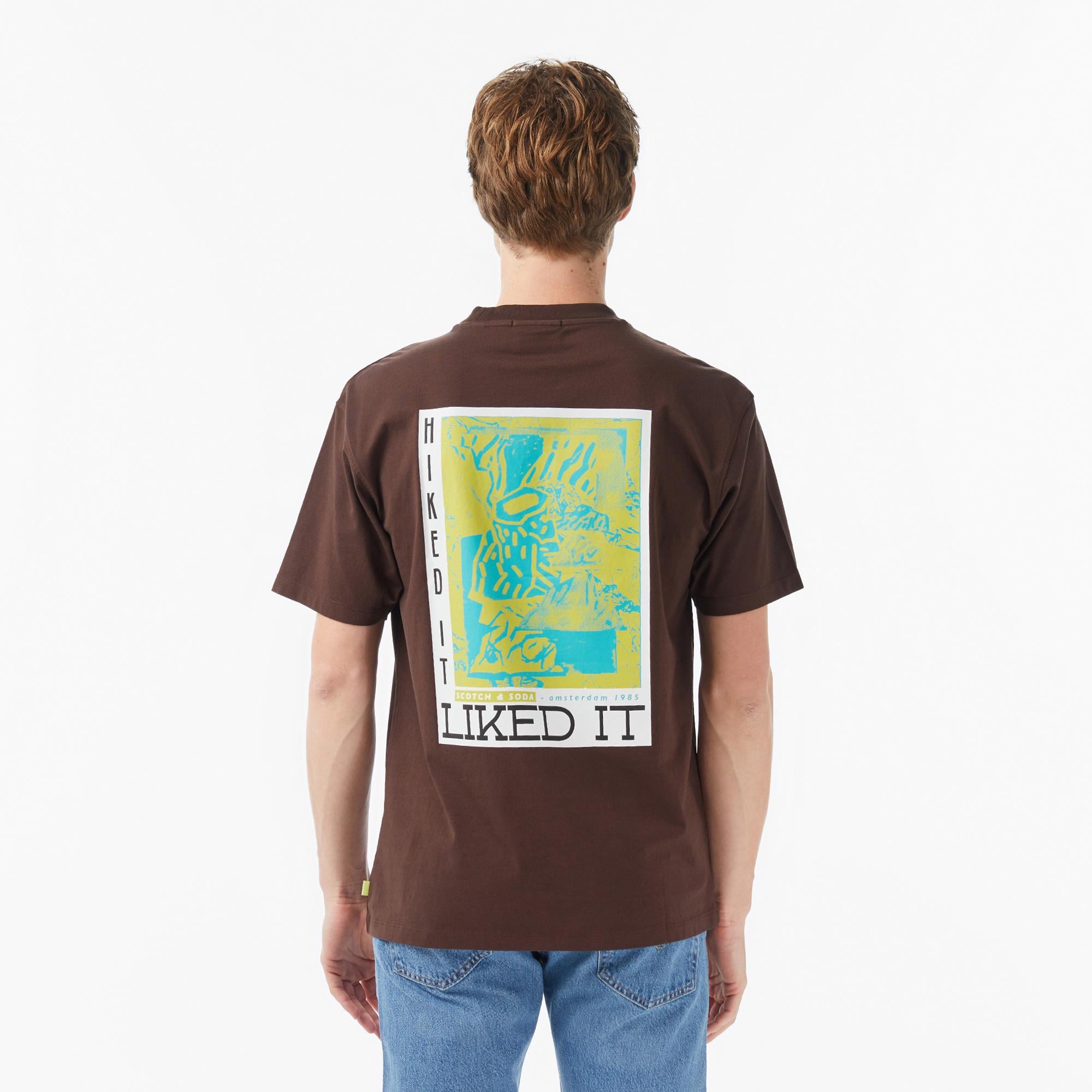 Scotch&Soda Relaxed Fit Front Back Erkek Kahverengi T-Shirt