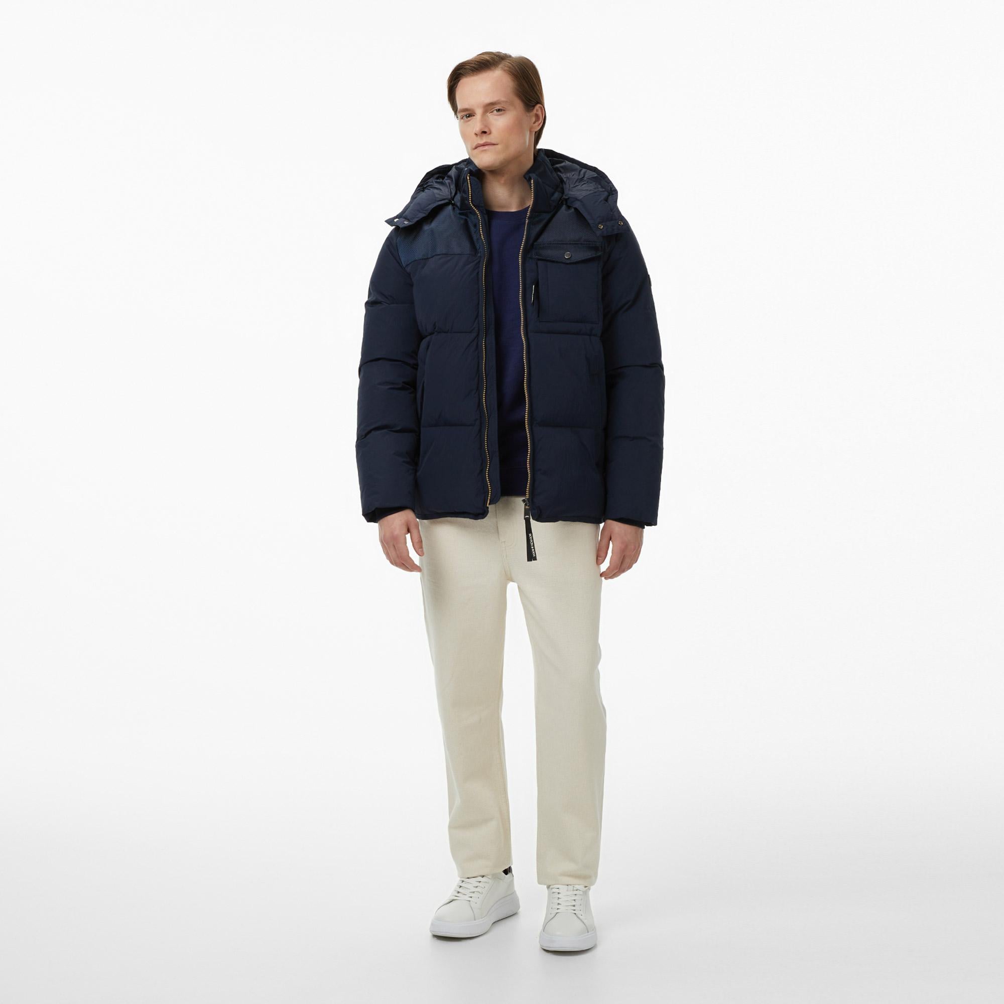 Scotch&Soda Hooded Puffer Erkek Lacivert Mont
