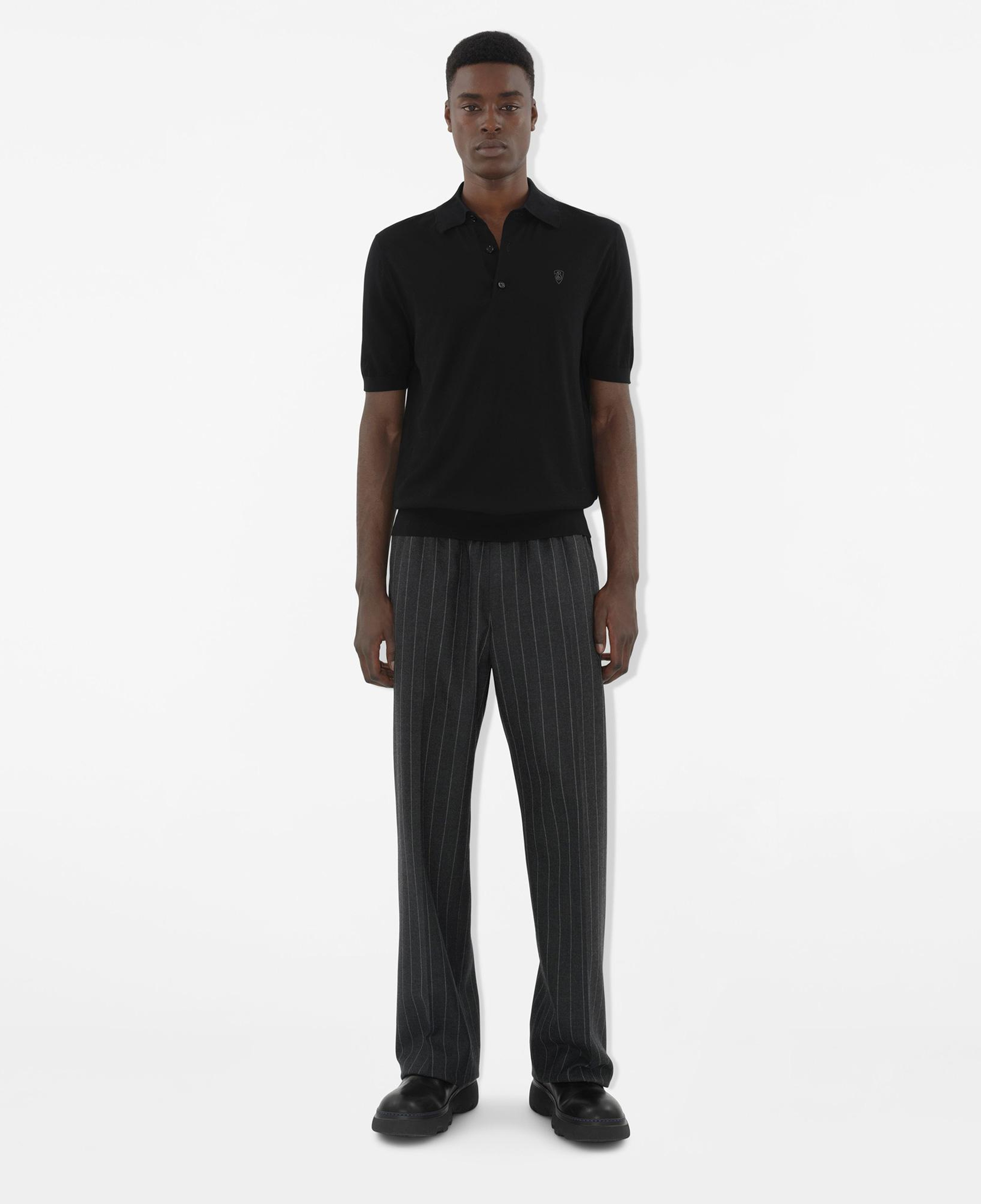 Burberry Pai Wool Erkek Siyah Polo