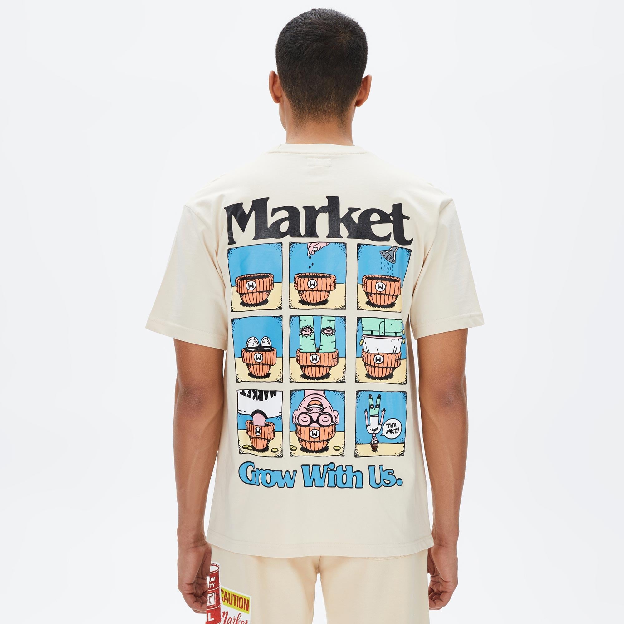 Market Grow With Us Erkek Krem T-Shirt