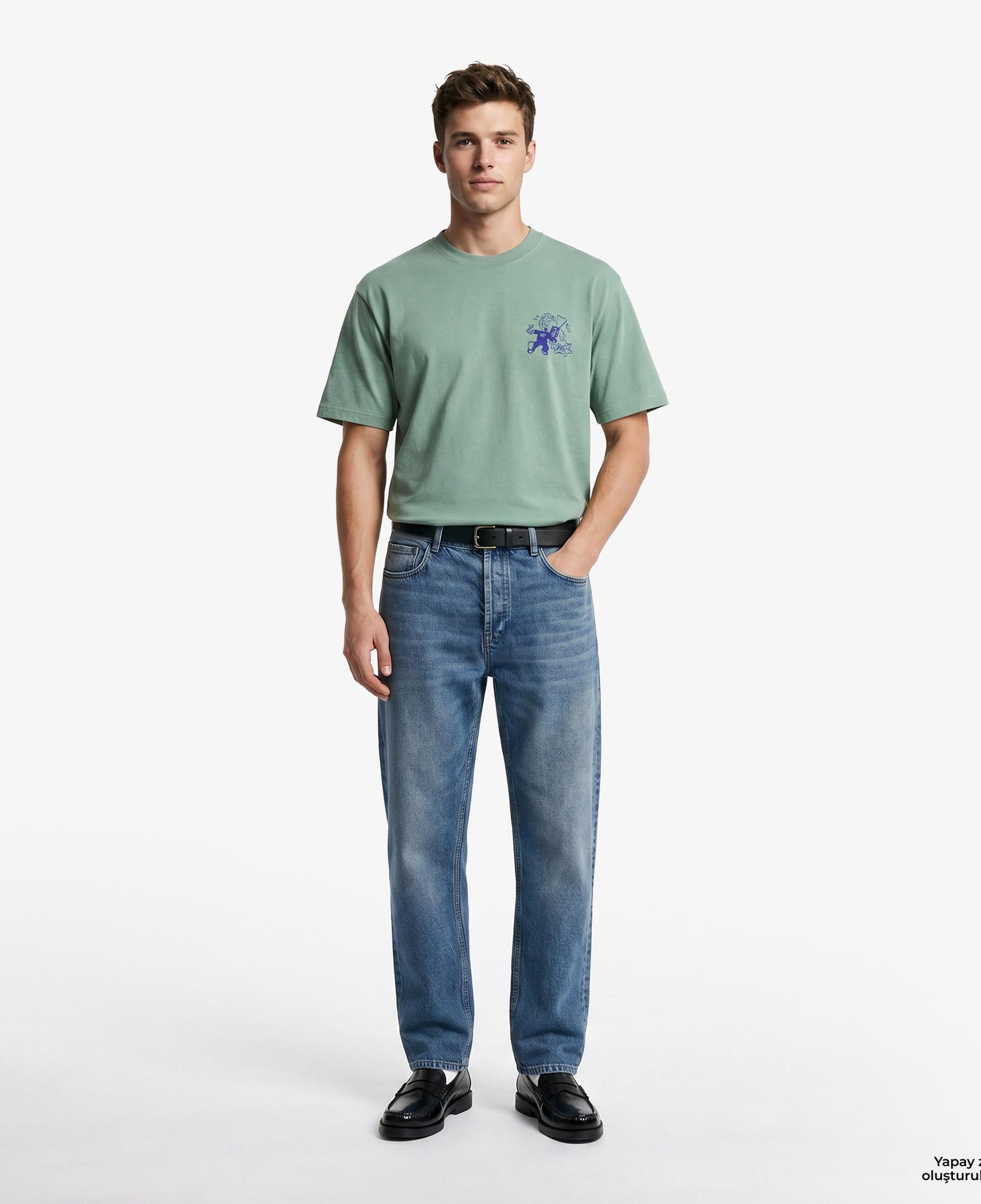 Market Walking And Talking Lawyer Erkek Yeşil T-Shirt