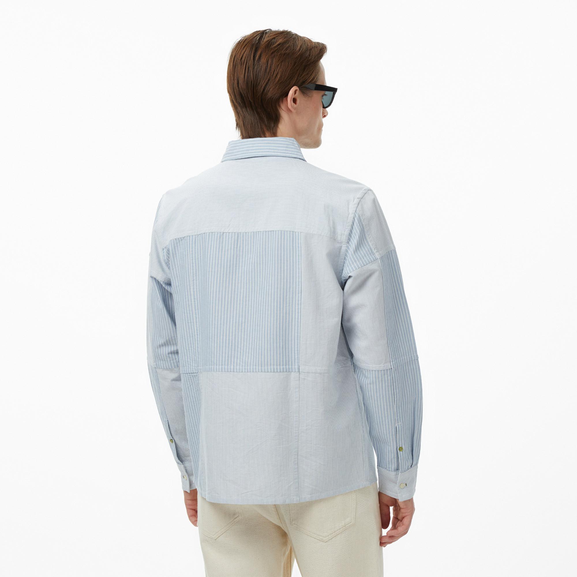 Scotch&Soda Patchwork Relaxed-Fit Oxford Erkek Lacivert Gömlek