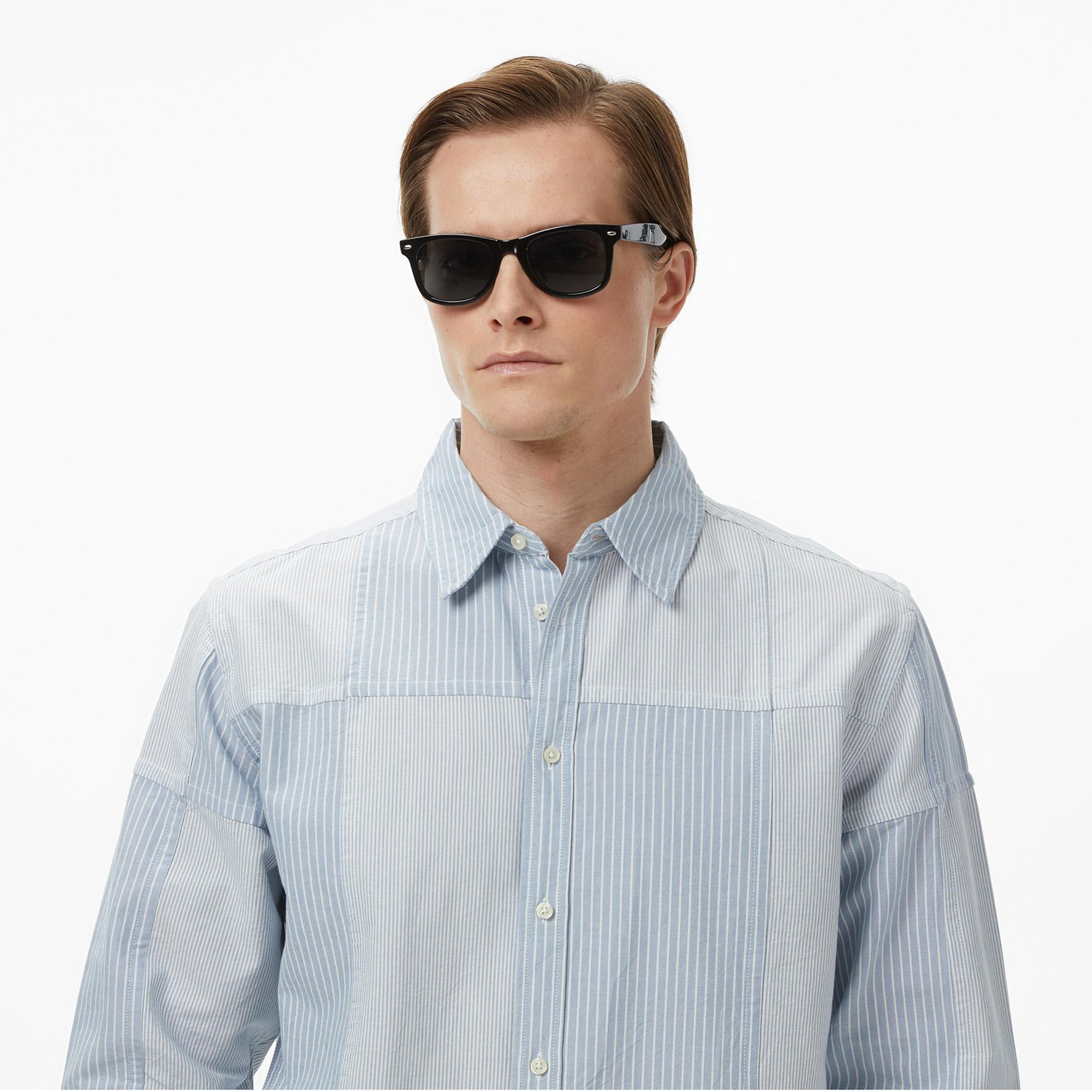 Scotch&Soda Patchwork Relaxed-Fit Oxford Erkek Lacivert Gömlek