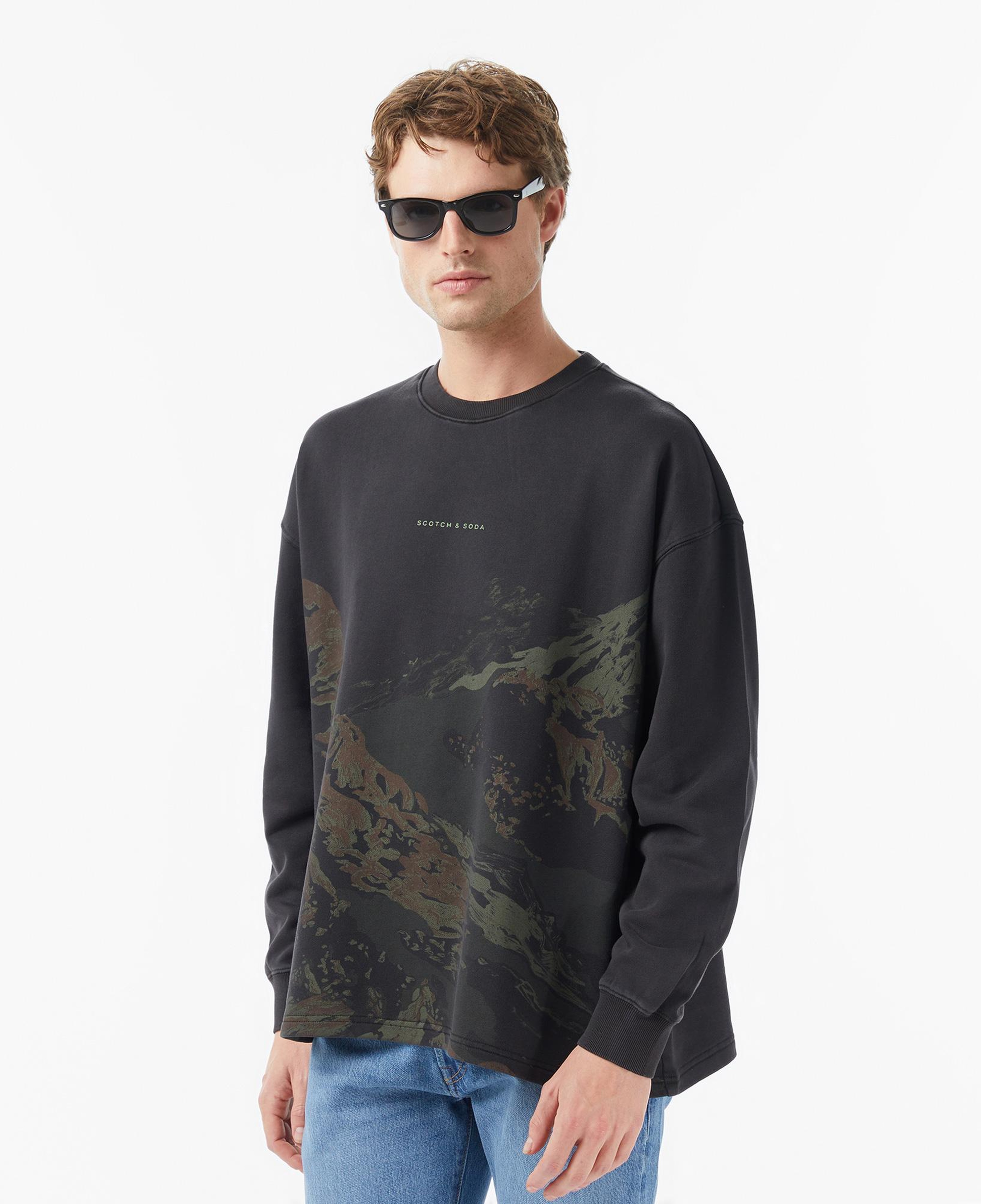 Scotch&Soda Loose Fit Overdyed Erkek Gri Sweatshirt