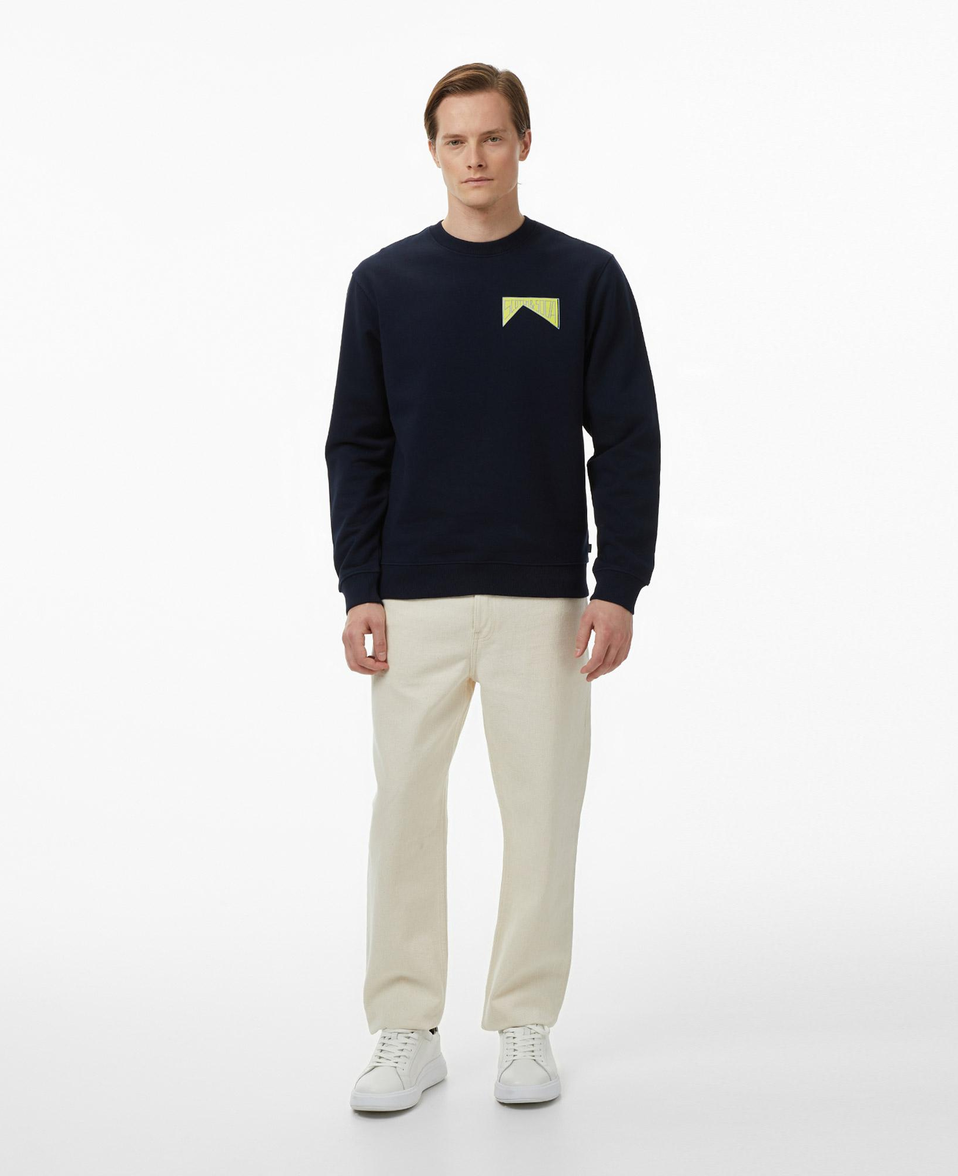 Scotch&Soda Front + Back Artwork Erkek Lacivert Sweatshirt
