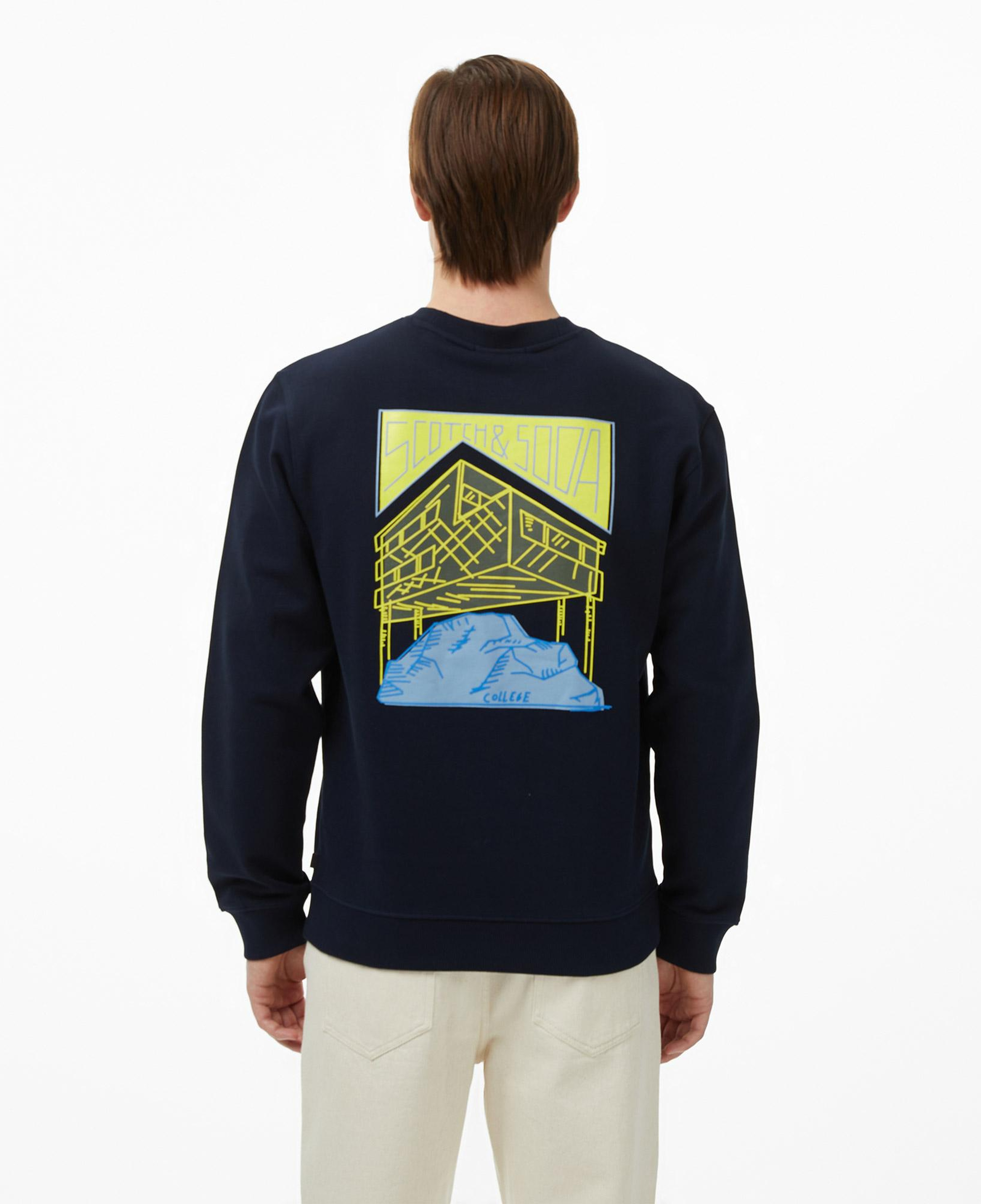 Scotch&Soda Front + Back Artwork Erkek Lacivert Sweatshirt