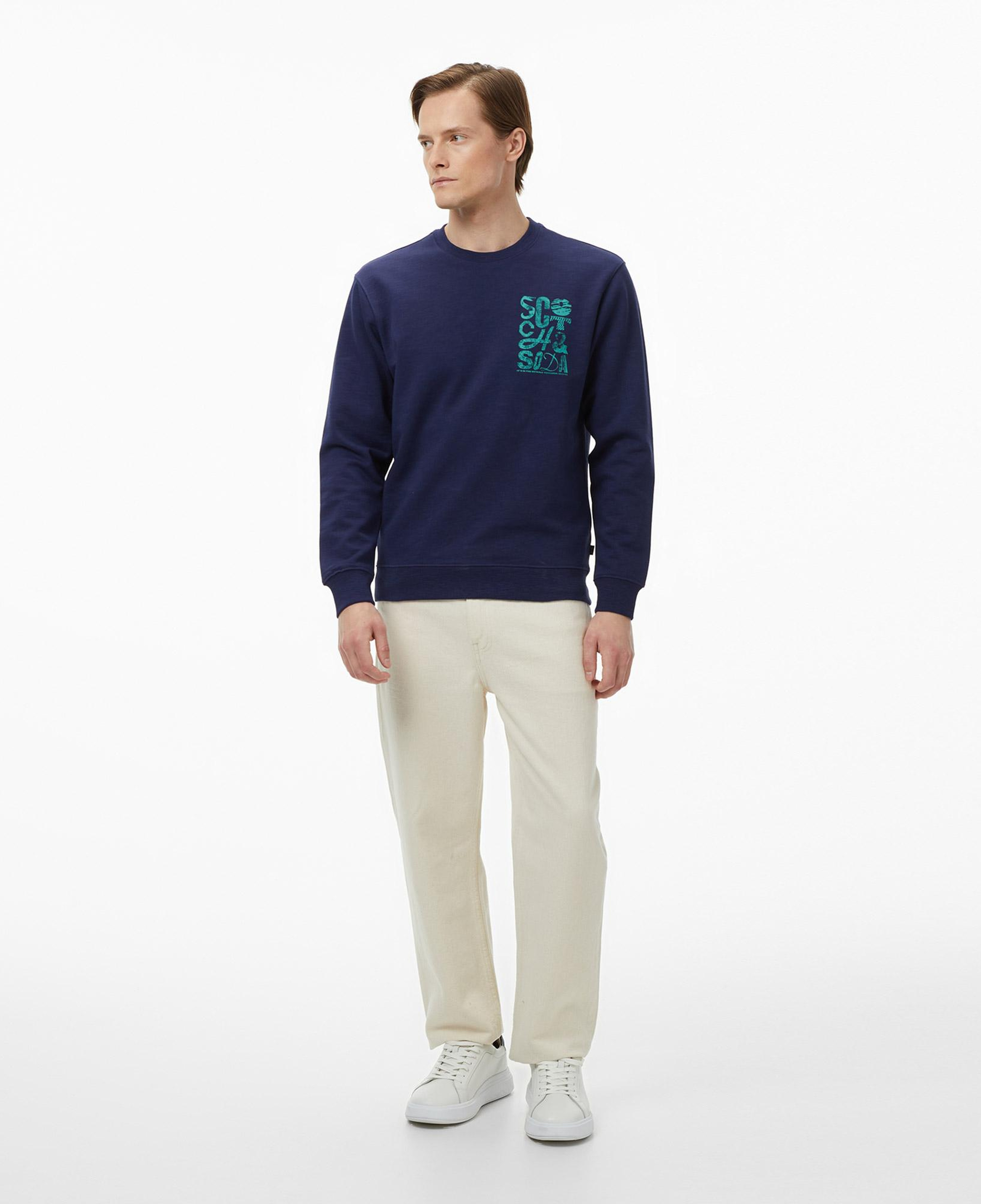 Scotch&Soda Left Chest Logo Erkek Lacivert Sweatshirt
