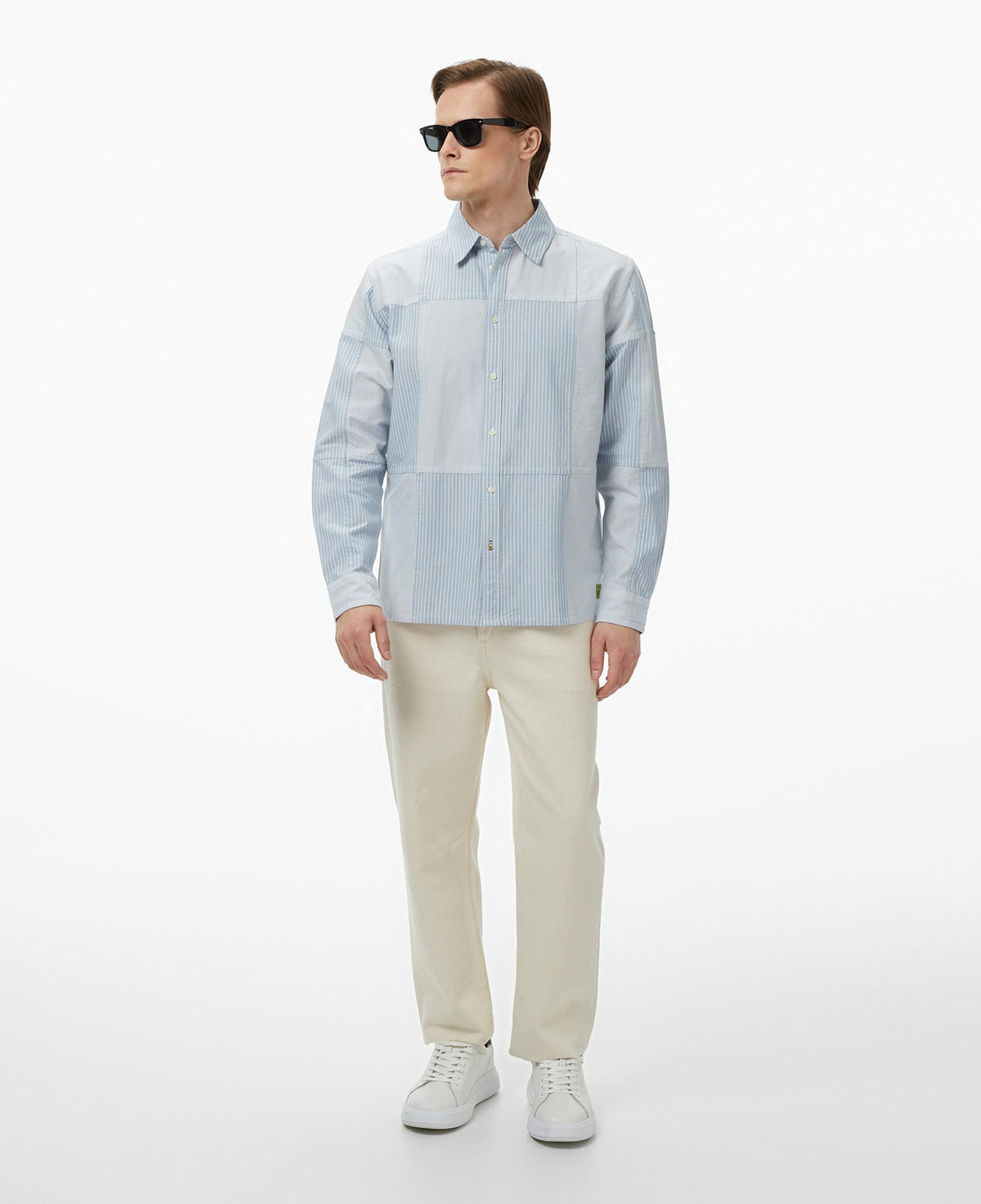 Scotch&Soda Patchwork Relaxed-Fit Oxford Erkek Lacivert Gömlek