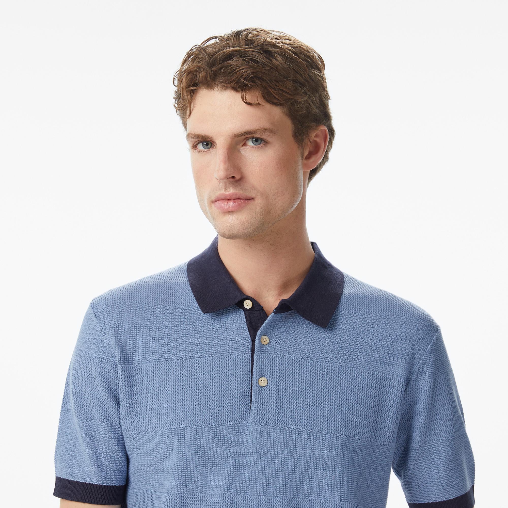 Scotch&Soda Knitted Tone On Tone Striped Regular Fit Erkek Lacivert Polo
