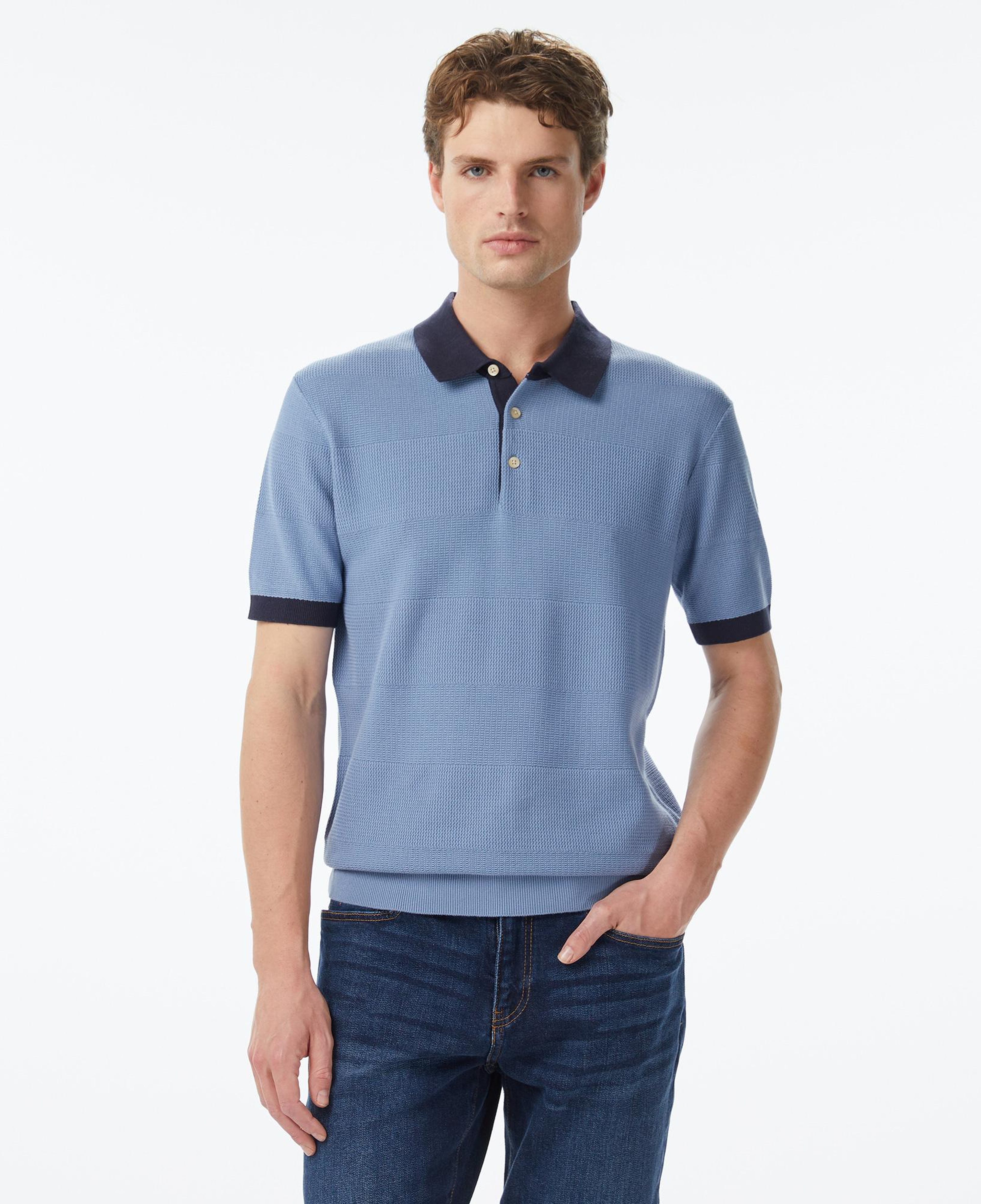 Scotch&Soda Knitted Tone On Tone Striped Regular Fit Erkek Lacivert Polo