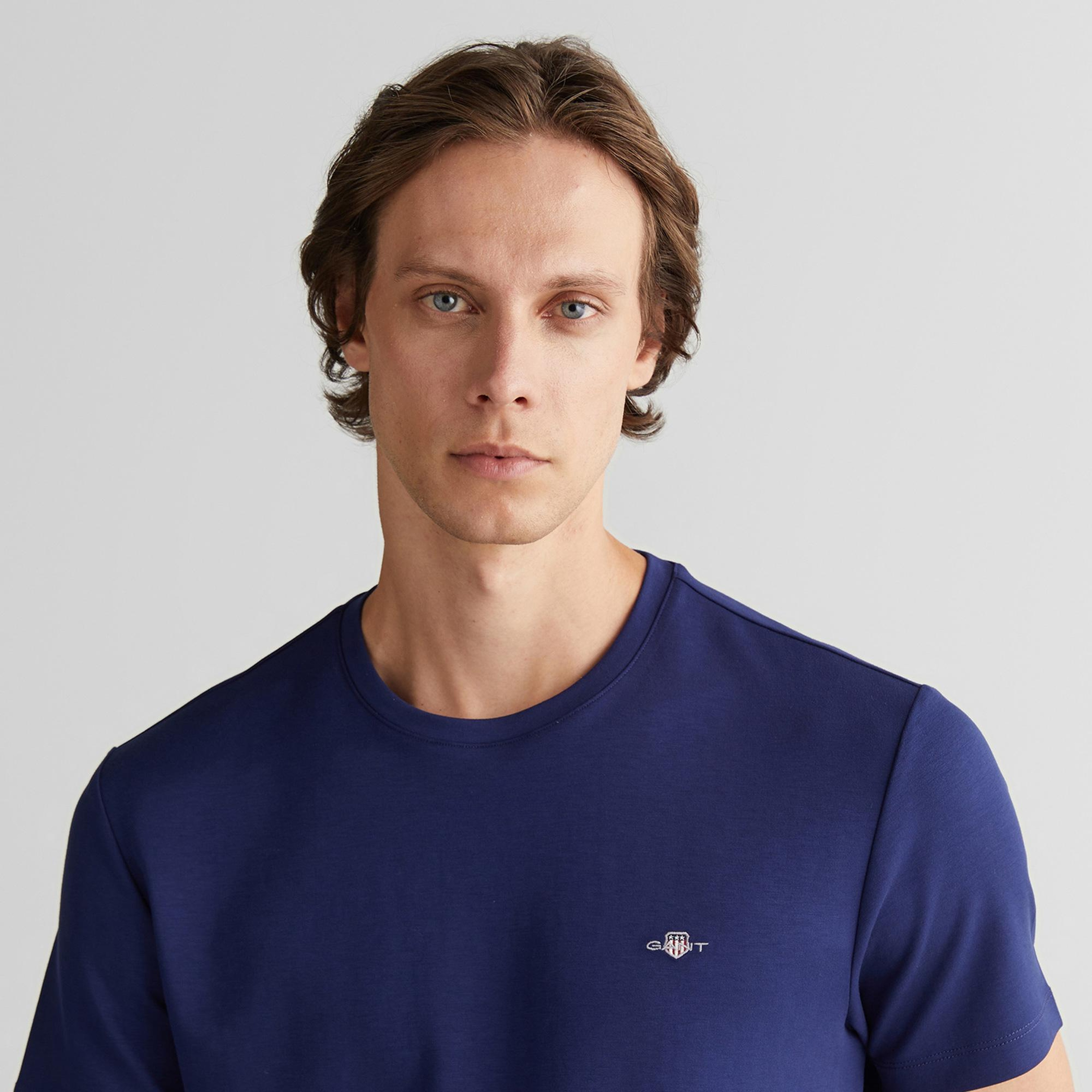 GANT Erkek Lacivert Relaxed Fit Bisiklet Yaka T-shirt