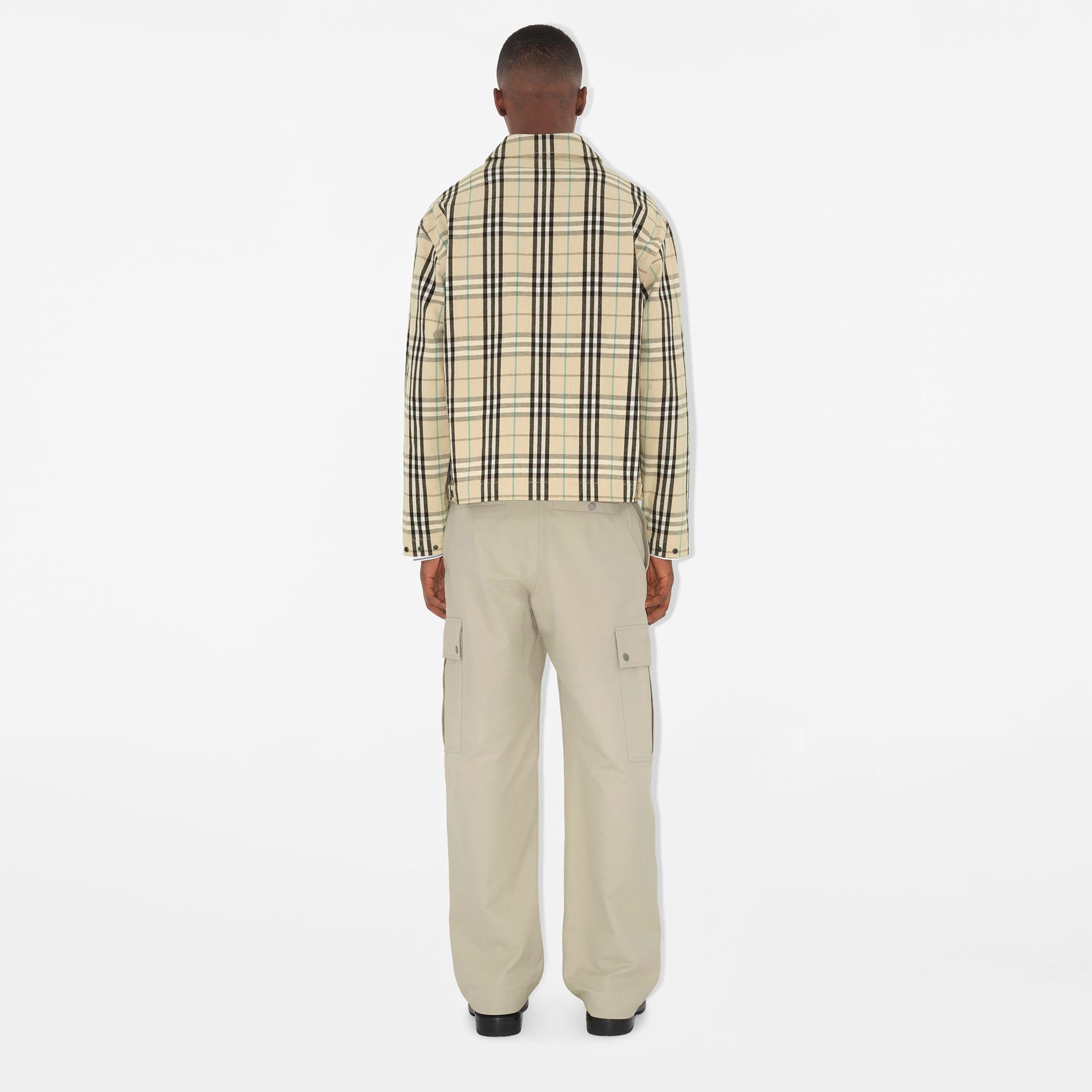 Burberry Cas Cotton Harrington Erkek Bej Mont