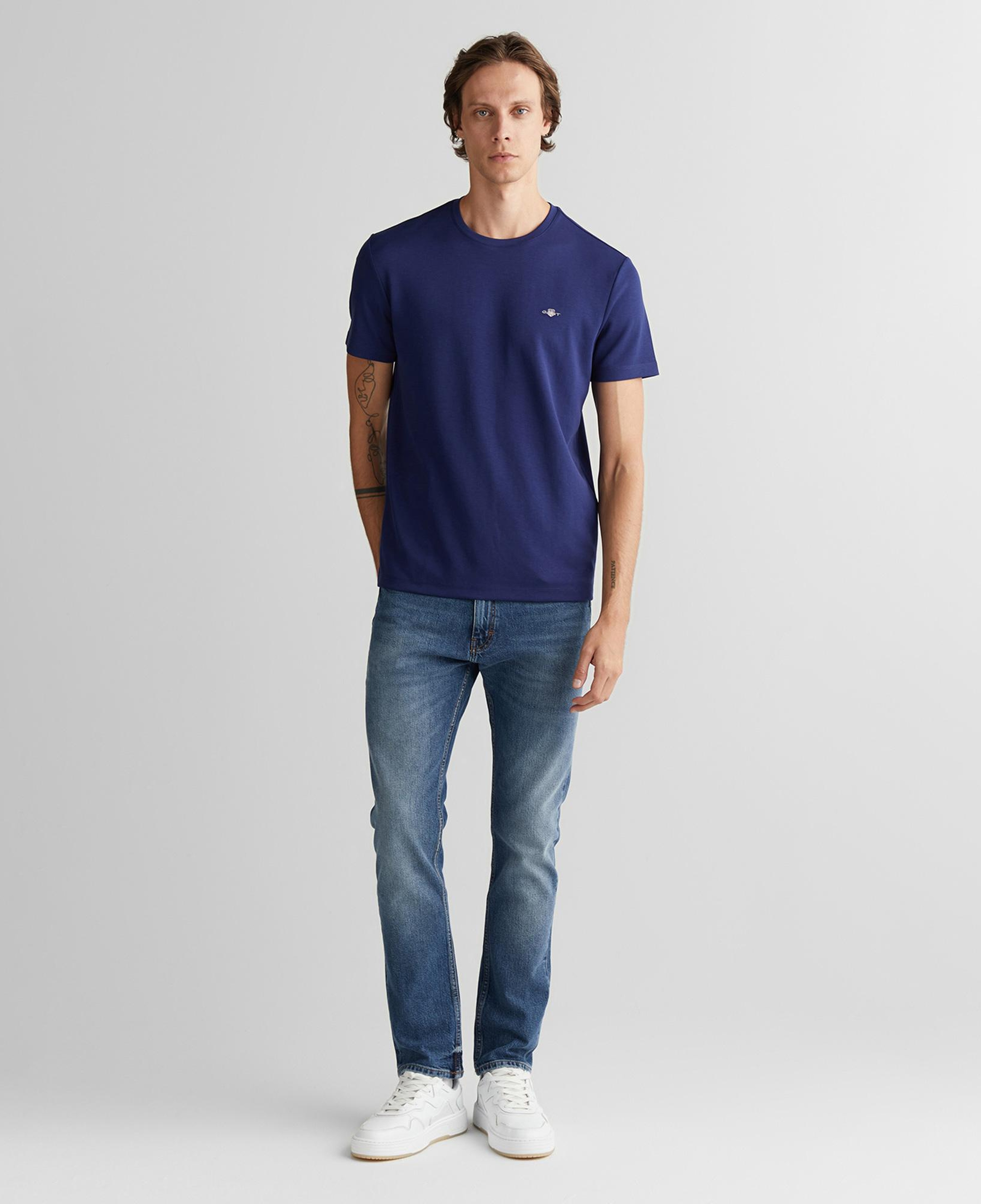 GANT Erkek Lacivert Relaxed Fit Bisiklet Yaka T-shirt