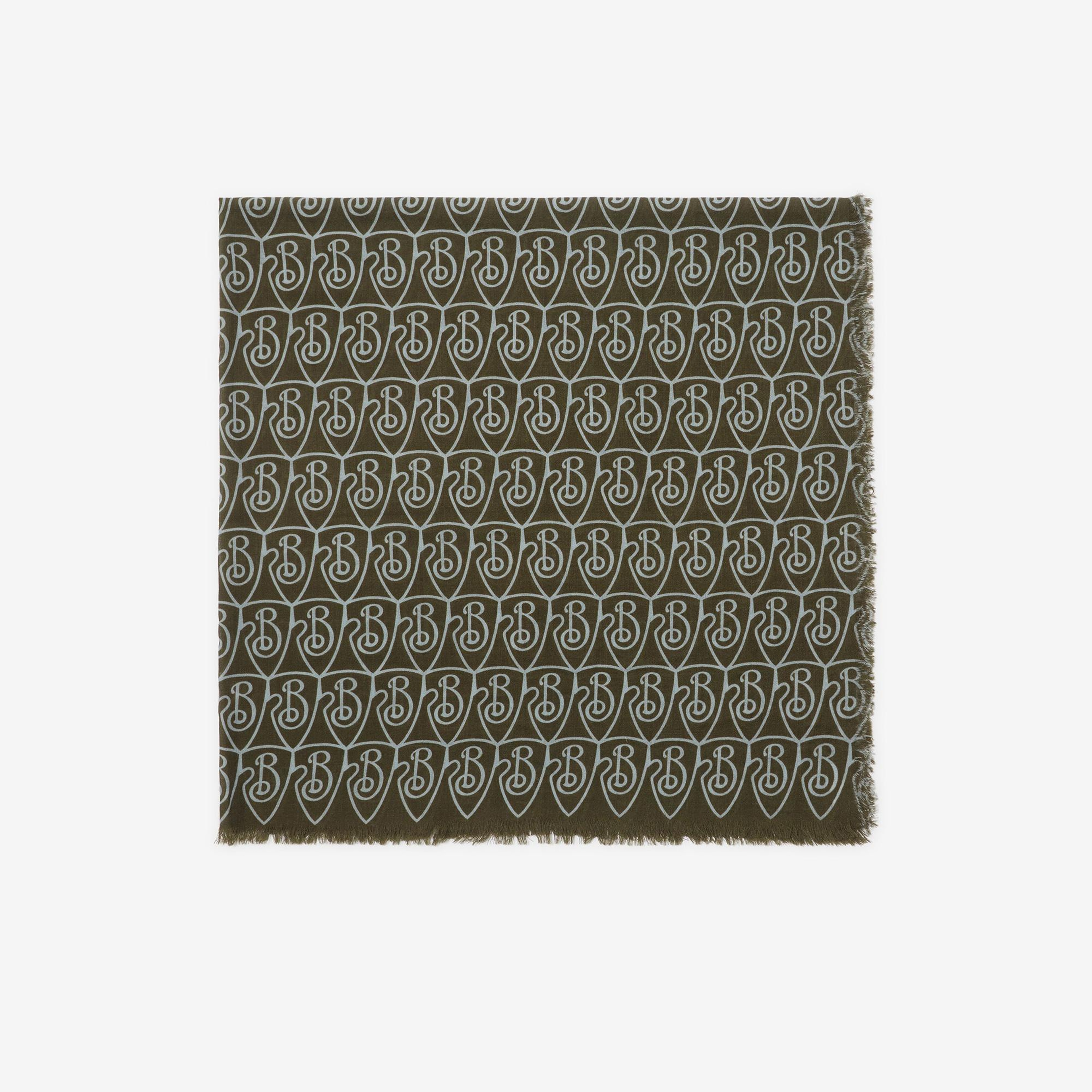 Burberry Repeat Shield Wool Kadın Haki Şal