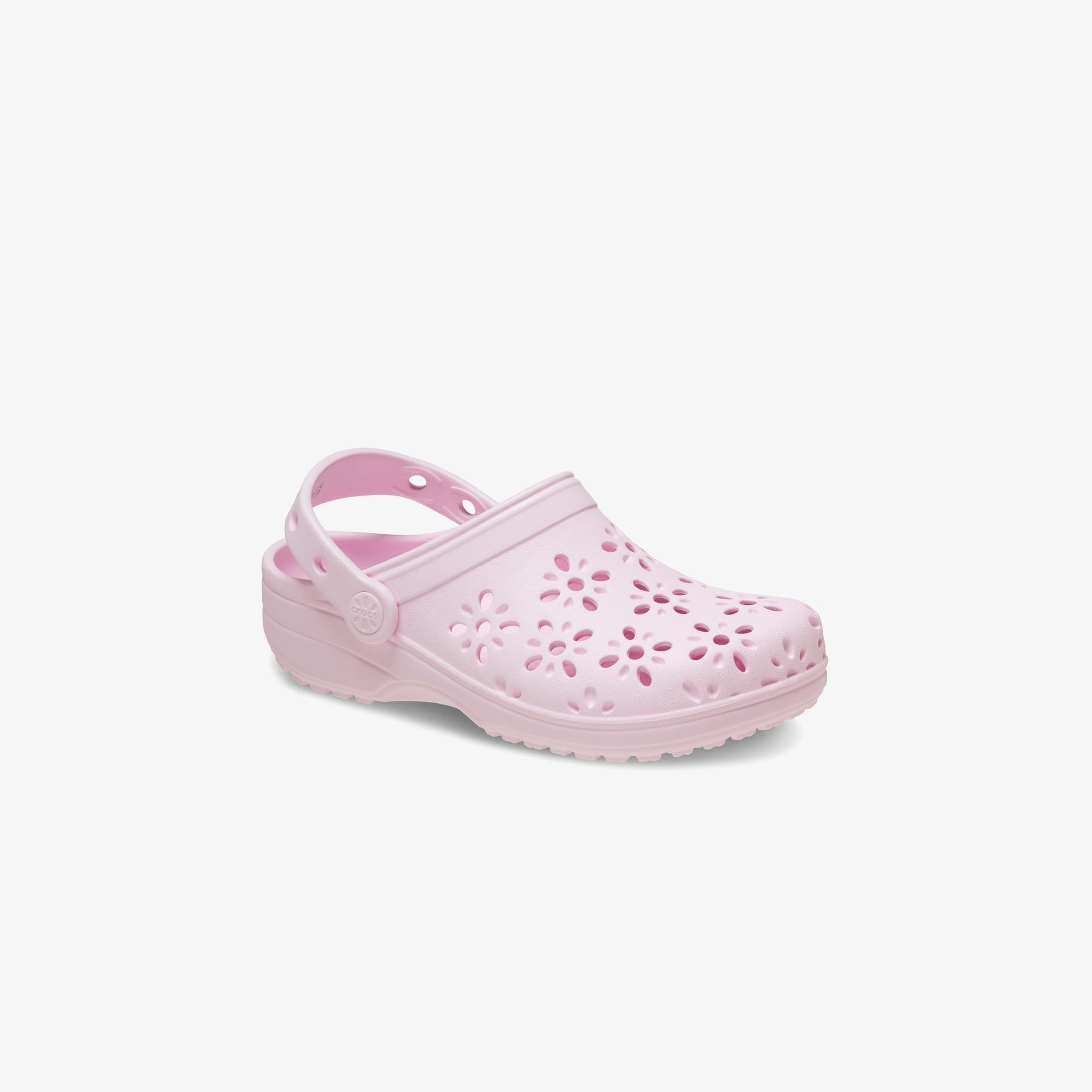 Crocs Classic Floral Cut Out Clog Çocuk Pembe Terlik