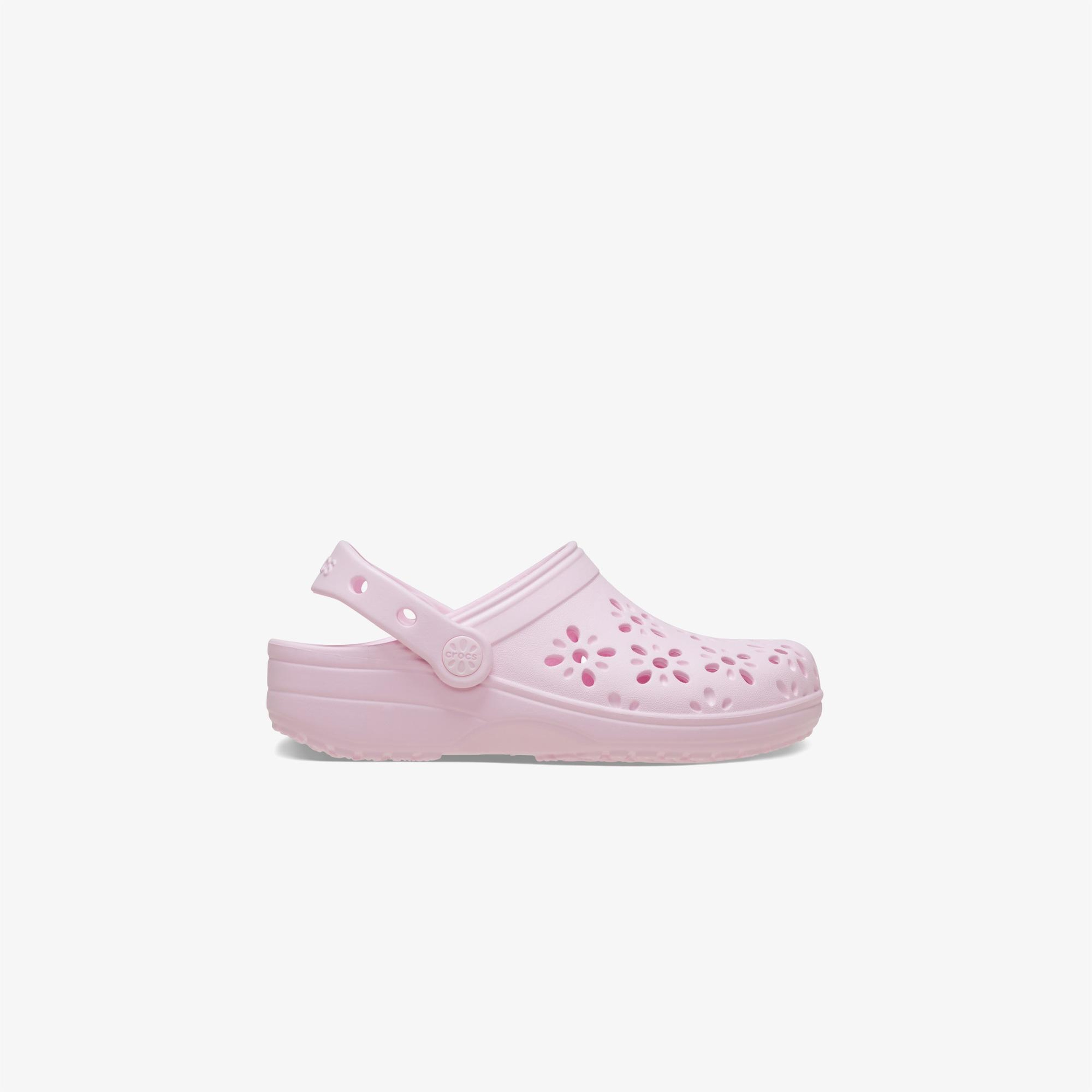 Crocs Classic Floral Cut Out Clog Çocuk Pembe Terlik