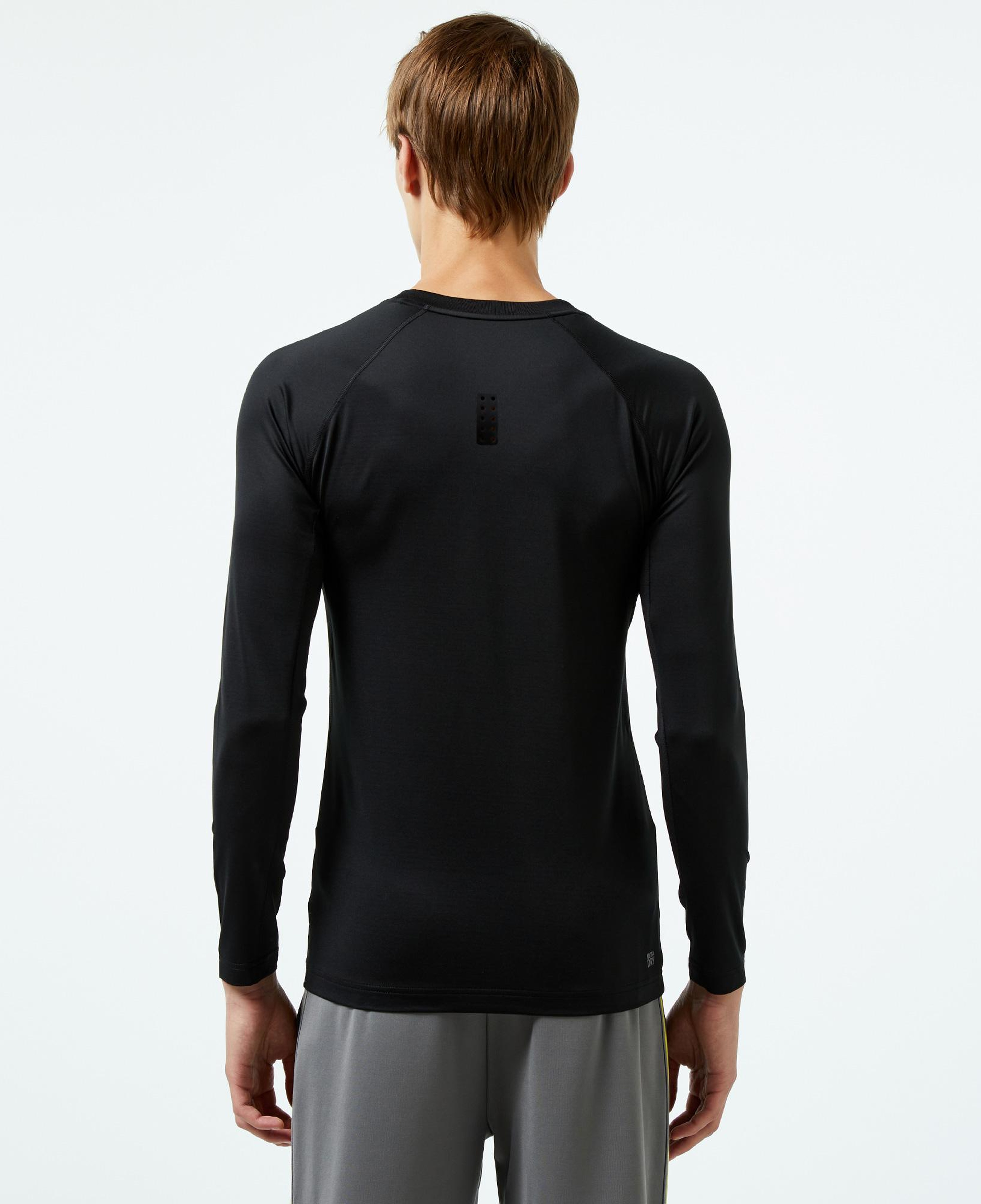 SPORT Erkek Slim Fit Uzun Kollu Bisiklet Yaka Siyah T-Shirt