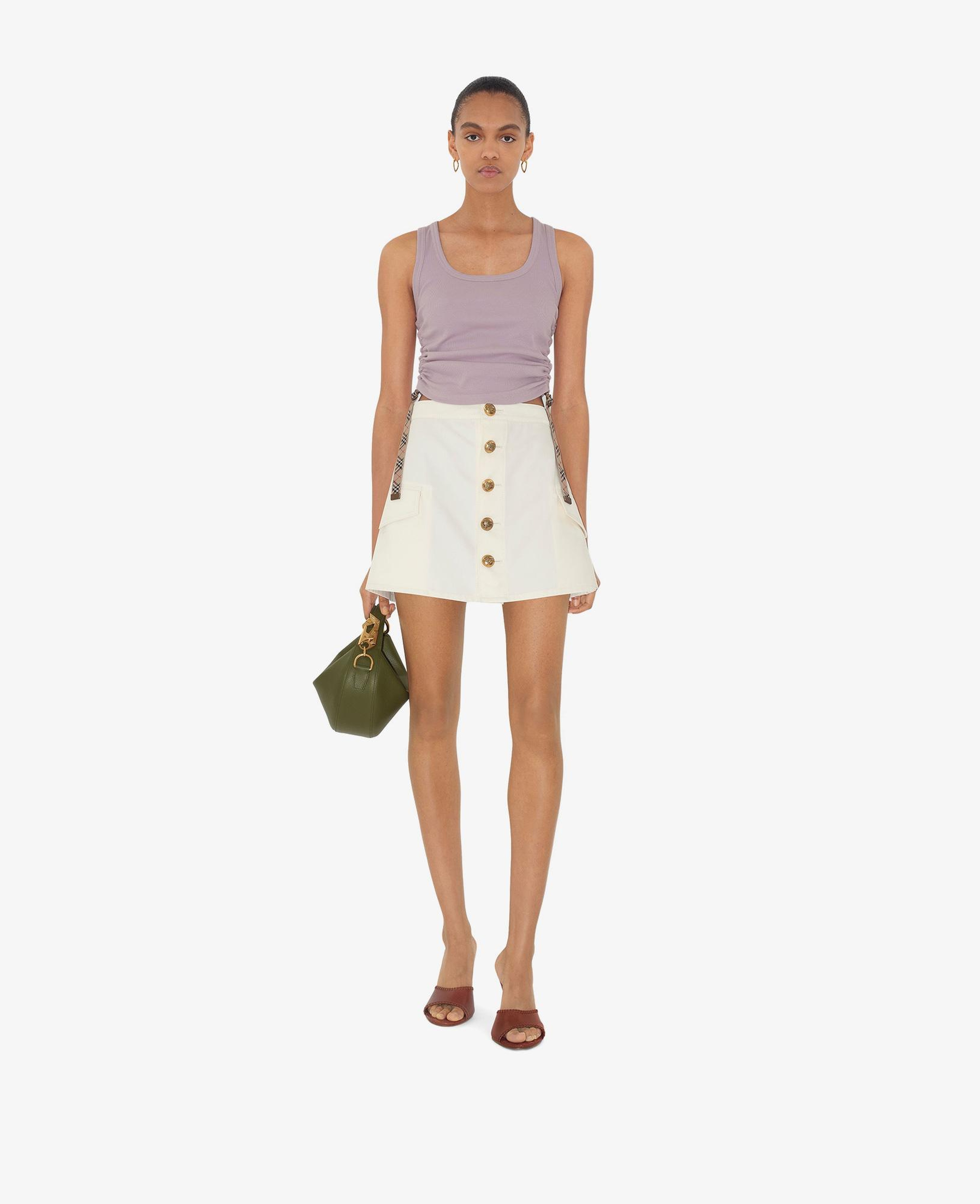 Burberry For Trim Stretch Cotton Vest Kadın Mor T-Shirt