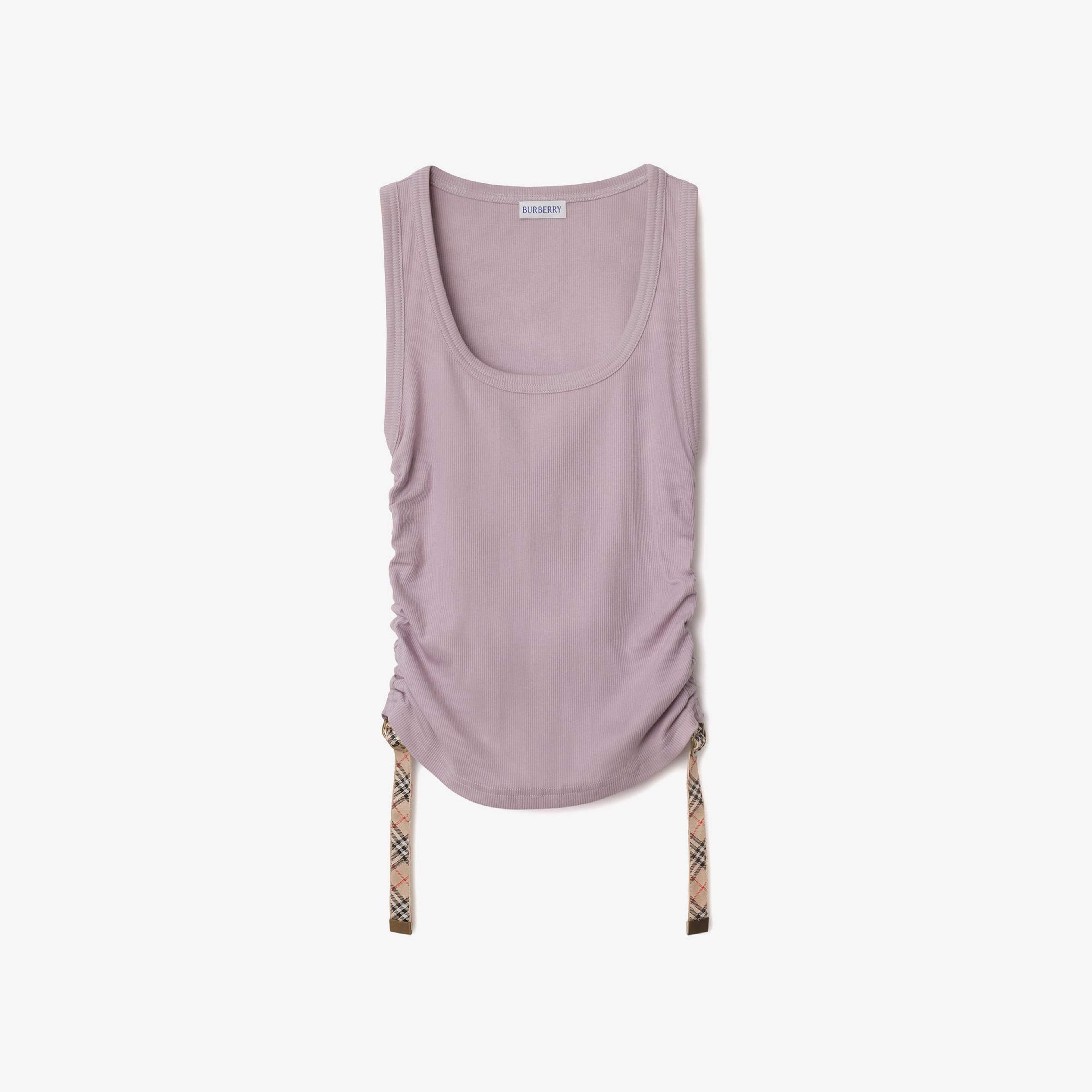 Burberry For Trim Stretch Cotton Vest Kadın Mor T-Shirt