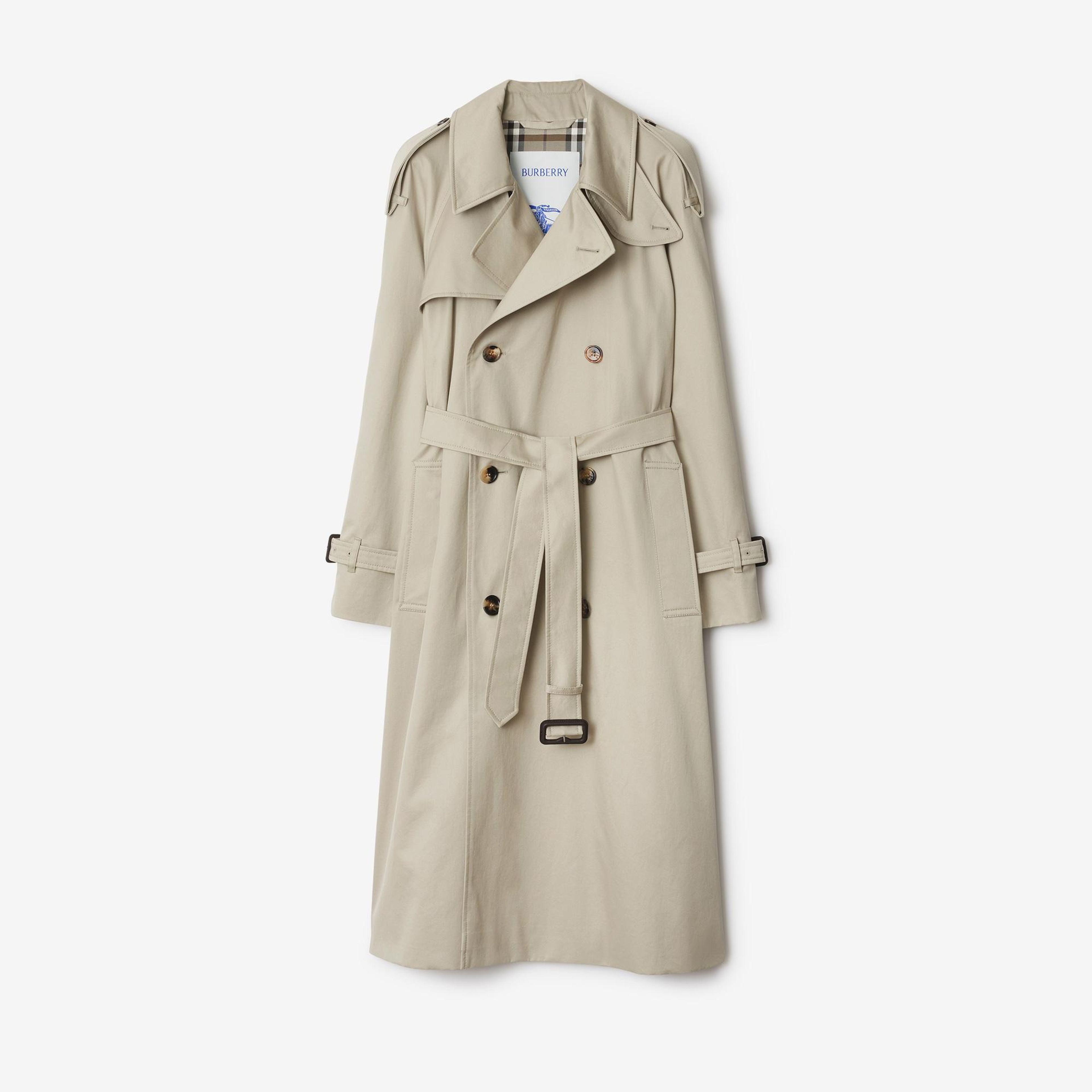 Burberry Cas Long Castleford Kadın Krem Trençkot