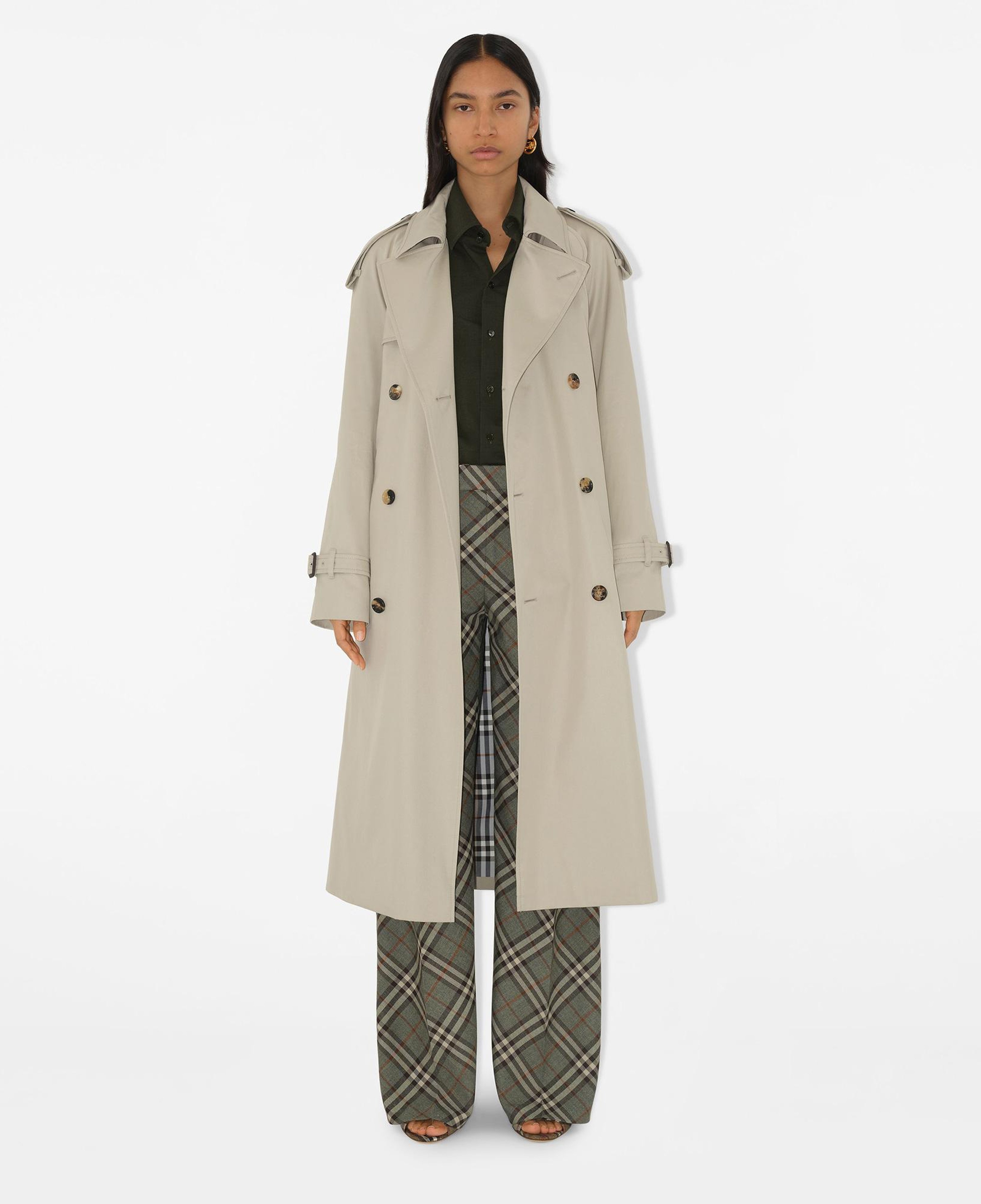 Burberry Cas Long Castleford Kadın Krem Trençkot