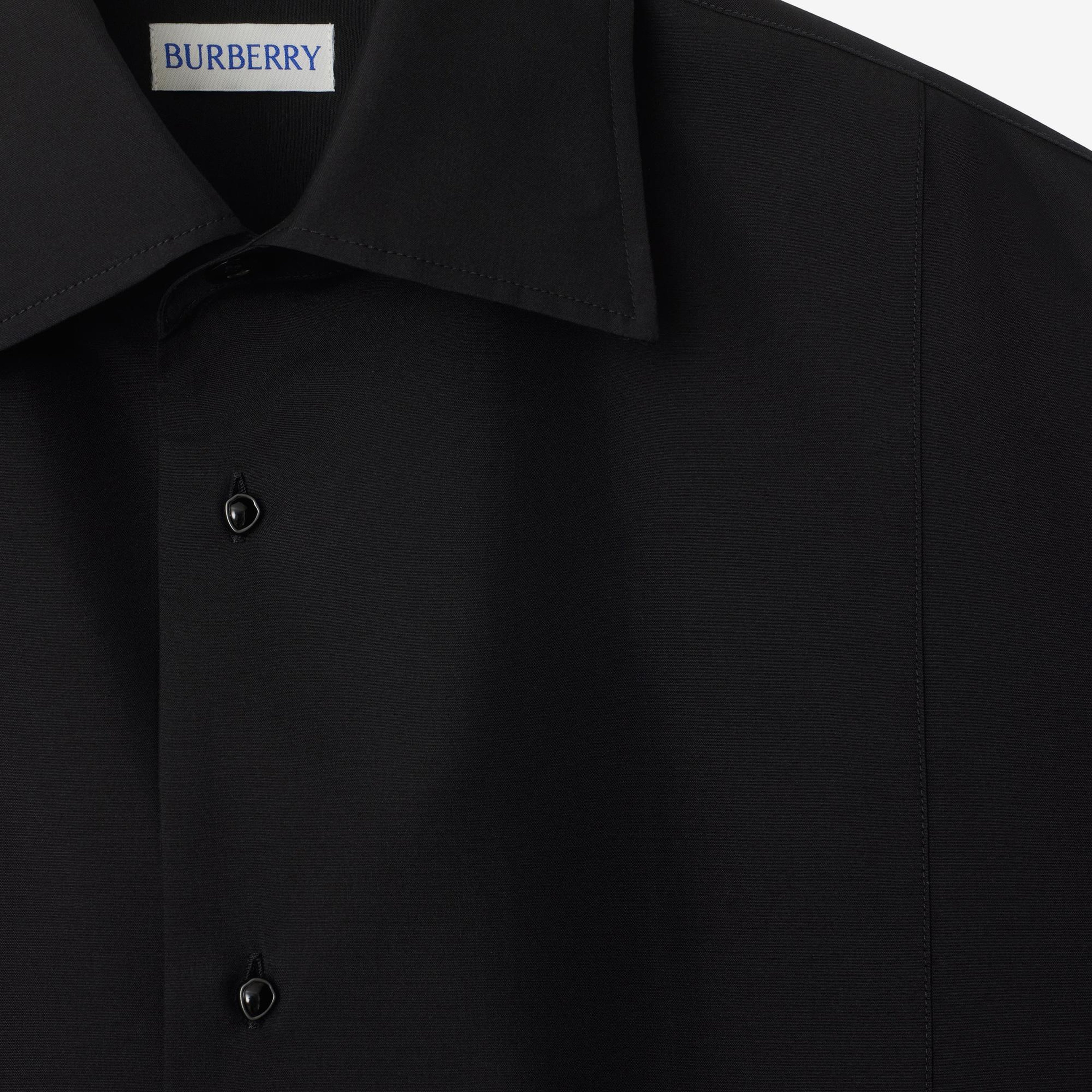 Burberry Slim Fit Cotton Silk Tuxedo Erkek Siyah Gömlek