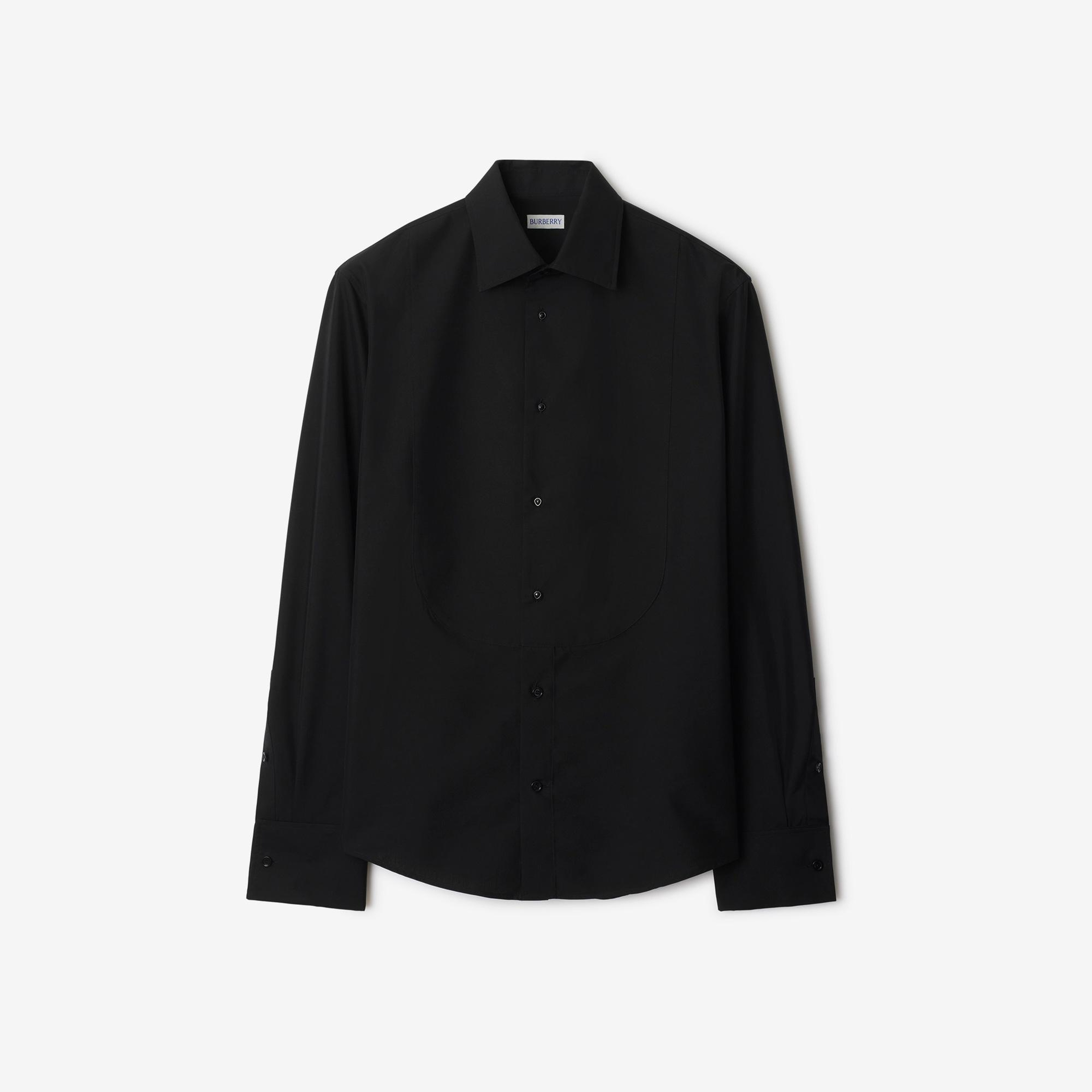 Burberry Slim Fit Cotton Silk Tuxedo Erkek Siyah Gömlek