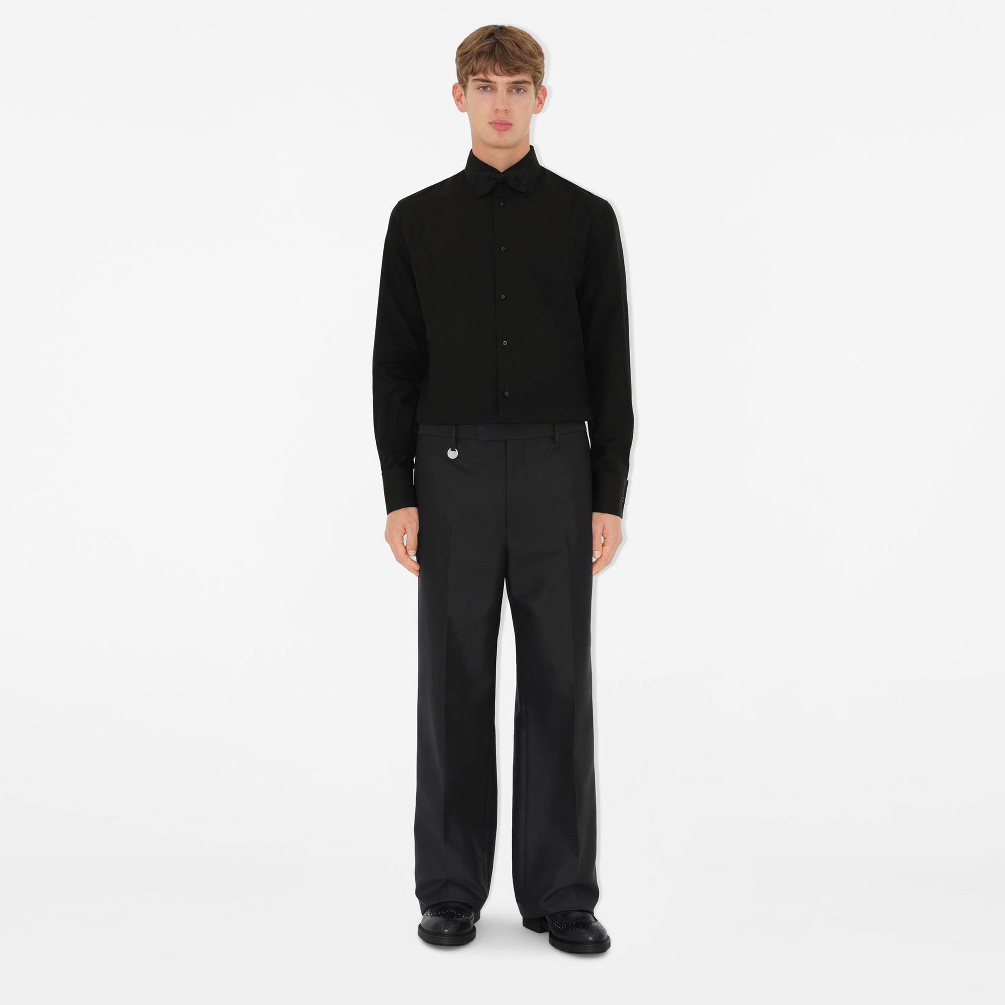 Burberry Slim Fit Cotton Silk Tuxedo Erkek Siyah Gömlek
