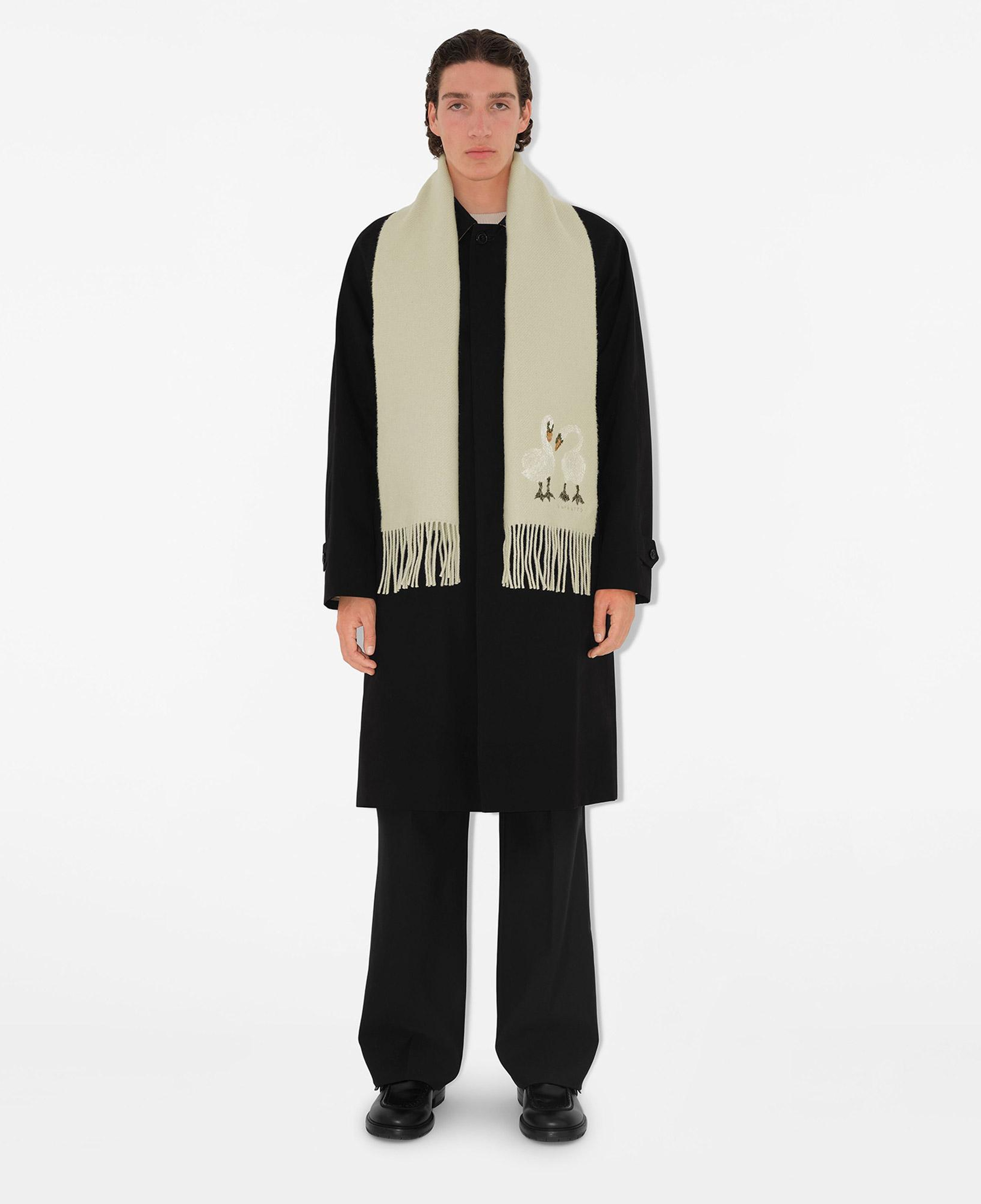 Unisex Bej Yün Karışımlı Atkı