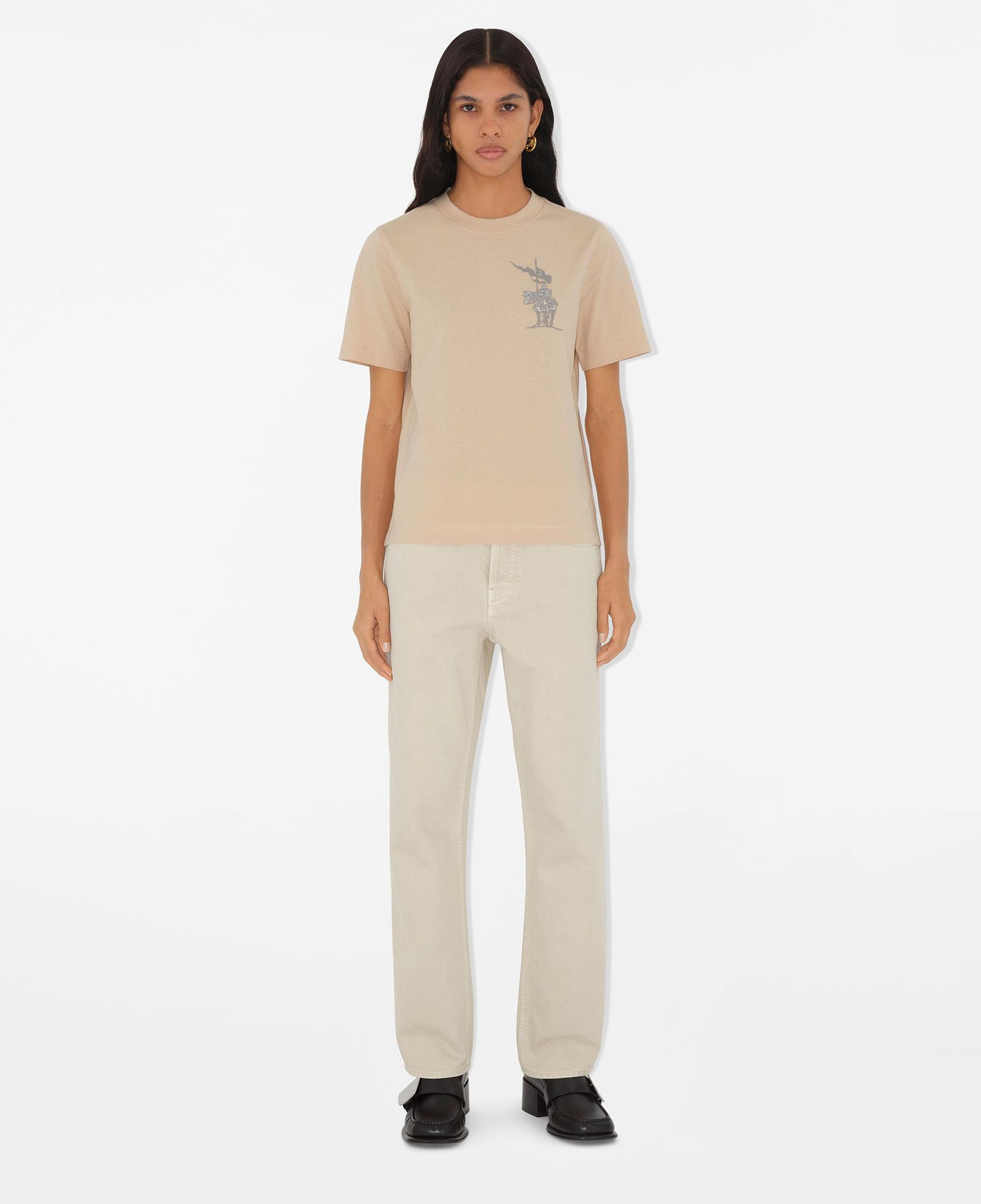 Burberry Sic Cotton Kadın Krem T-Shirt