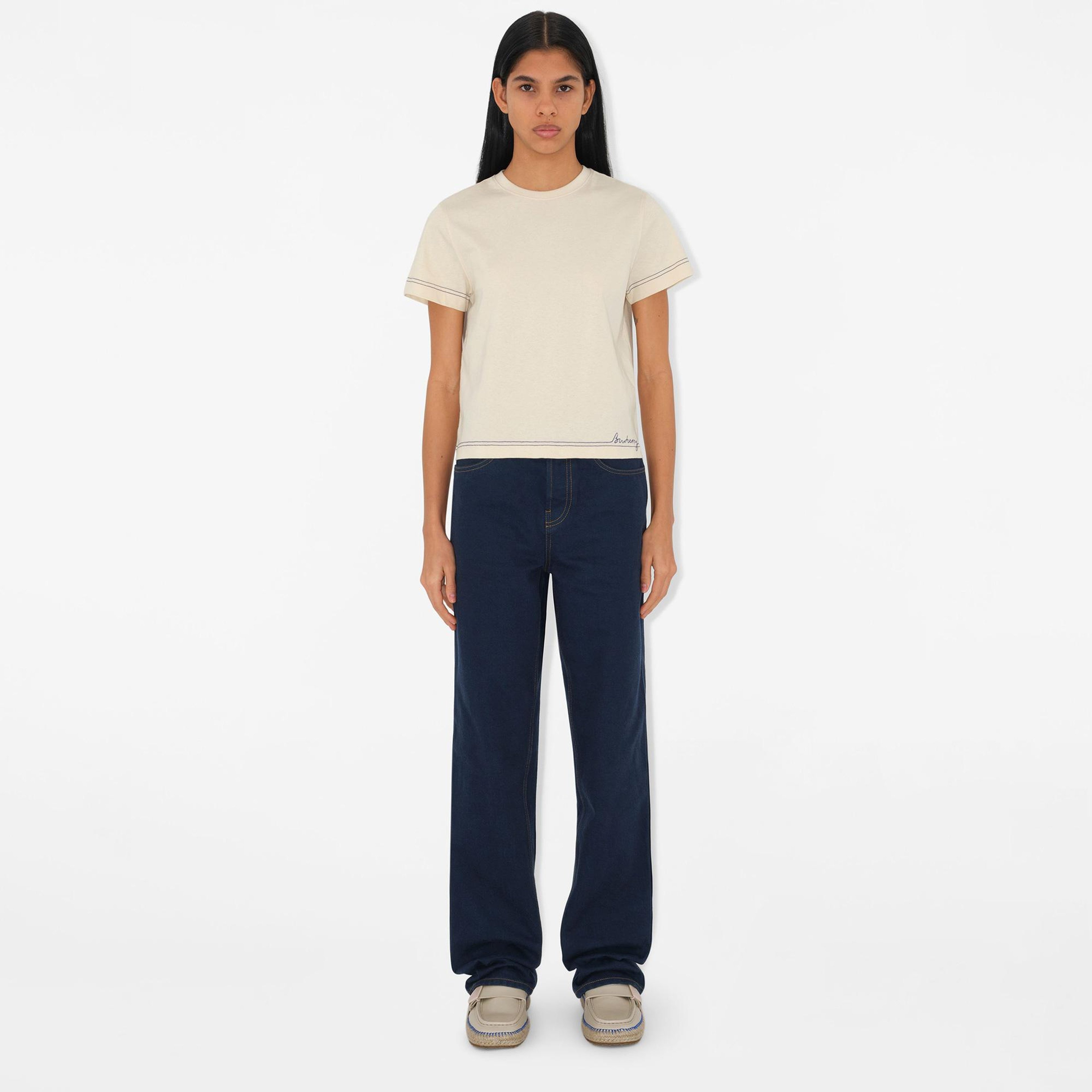 Burberry Kadın Bej T-Shirt