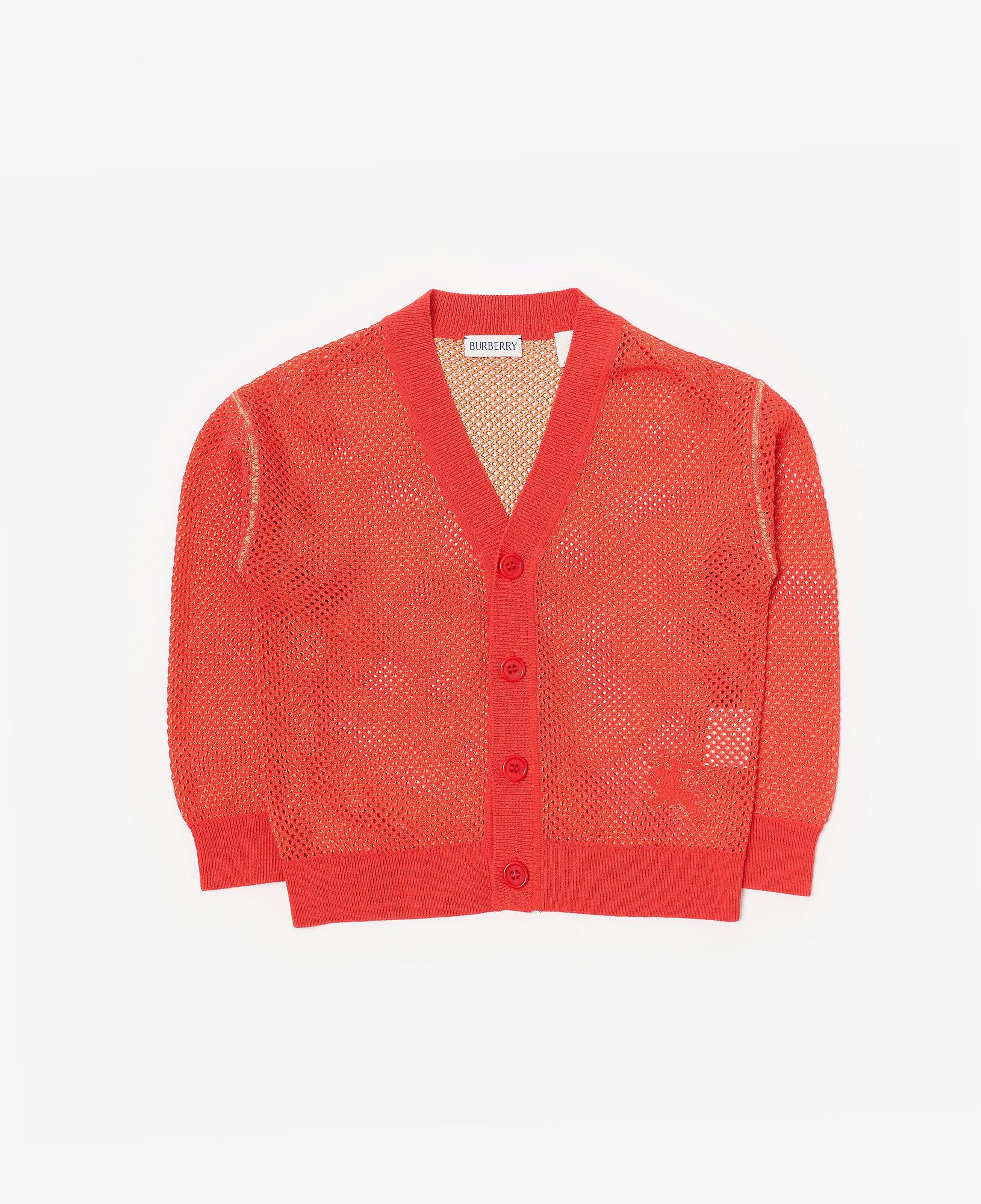 Burberry Olla Mesh Cotton Nylon Cardigan Çocuk Kırmızı Hırka