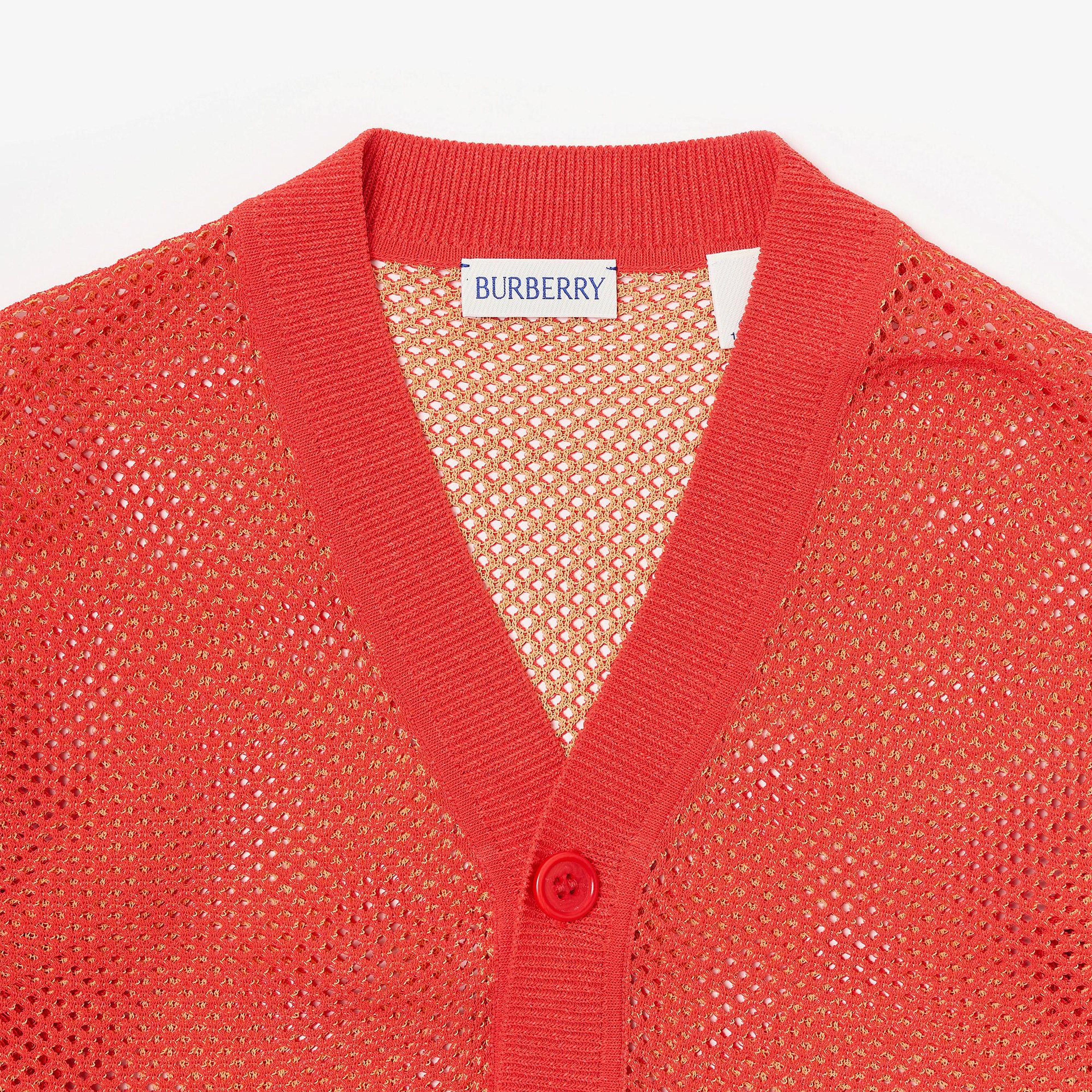 Burberry Olla Mesh Cotton Nylon Cardigan Çocuk Kırmızı Hırka