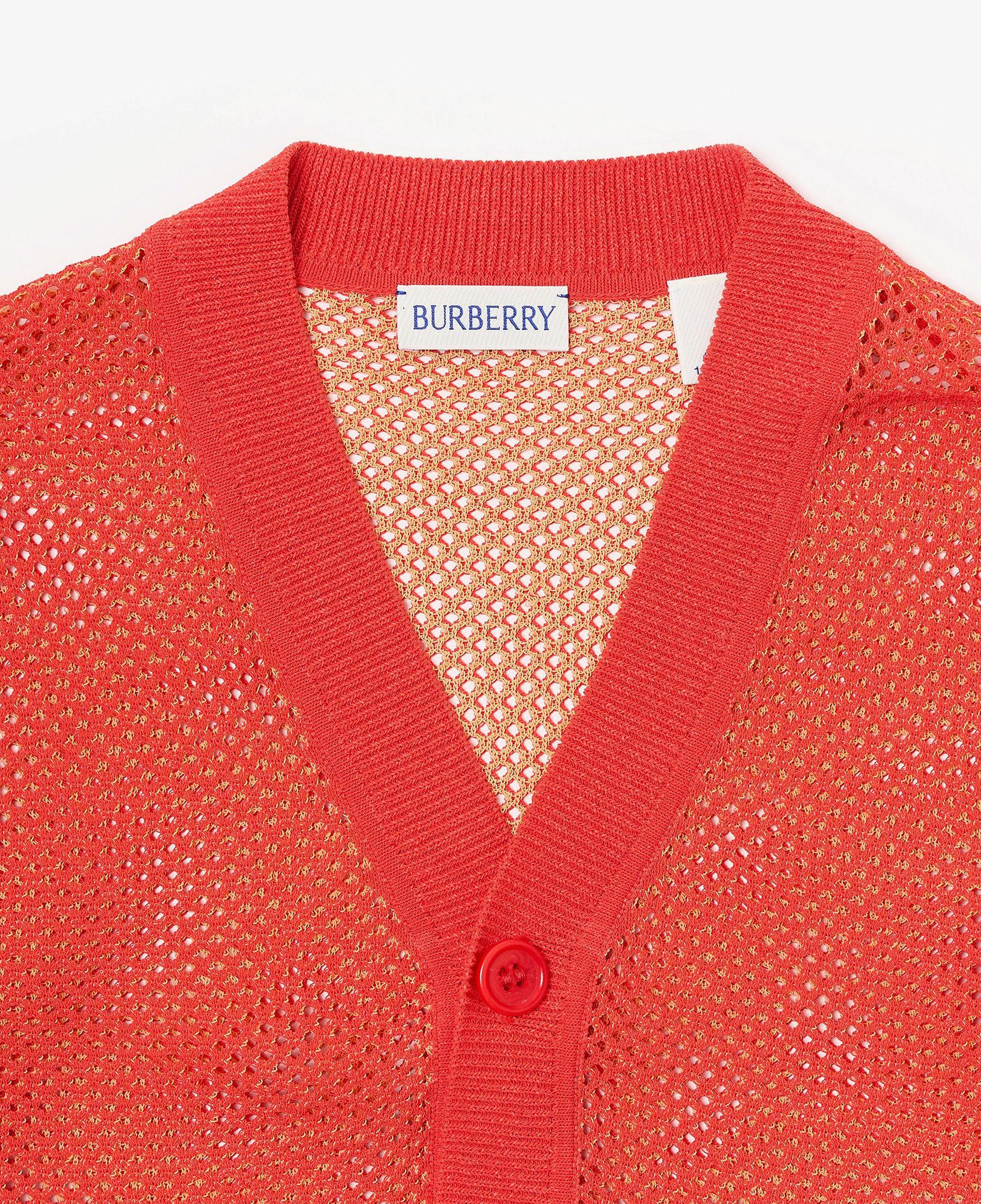 Burberry Olla Mesh Cotton Nylon Cardigan Çocuk Kırmızı Hırka