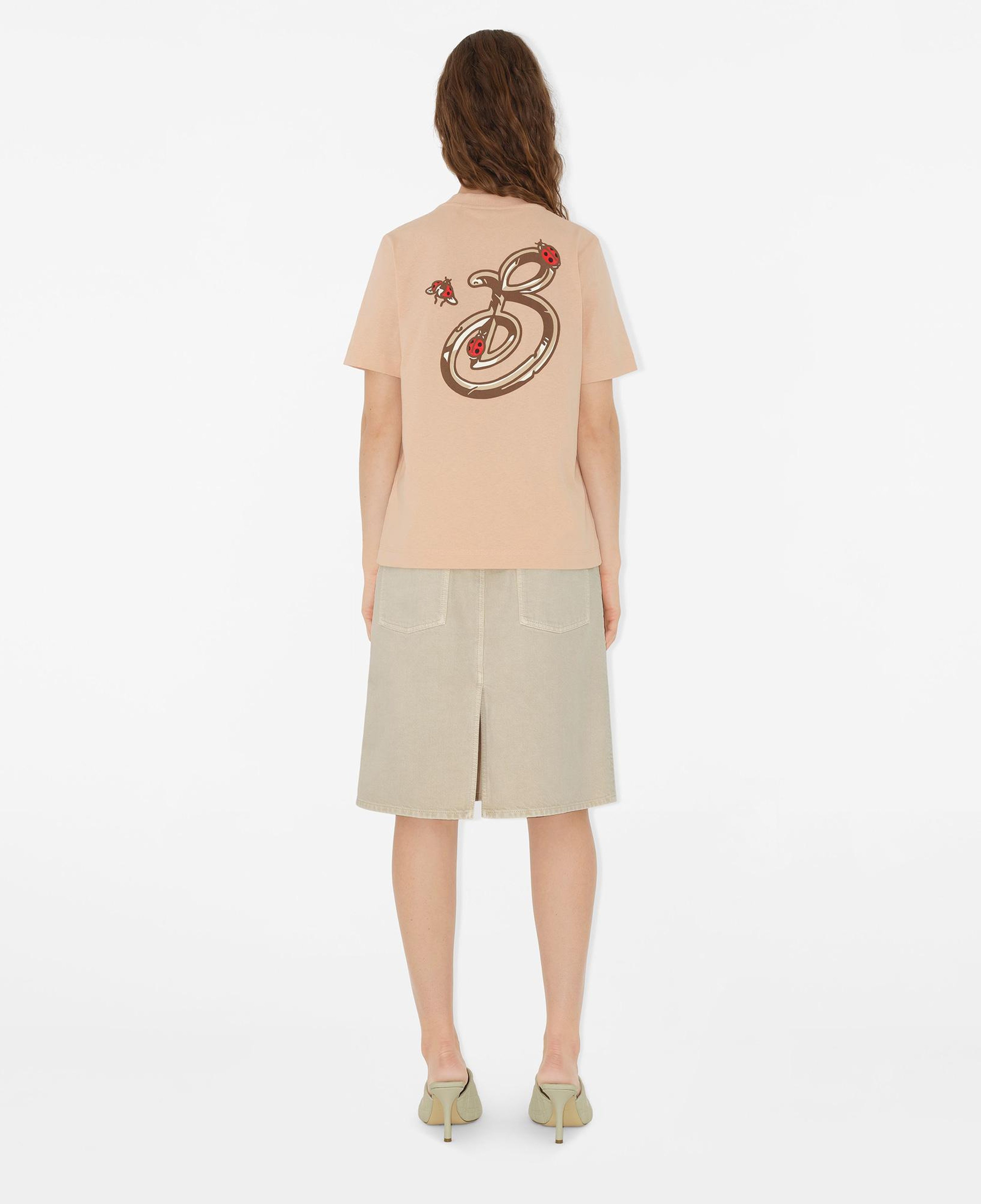 Burberry Sic Ladybug Cotton Kadın Krem T-Shirt