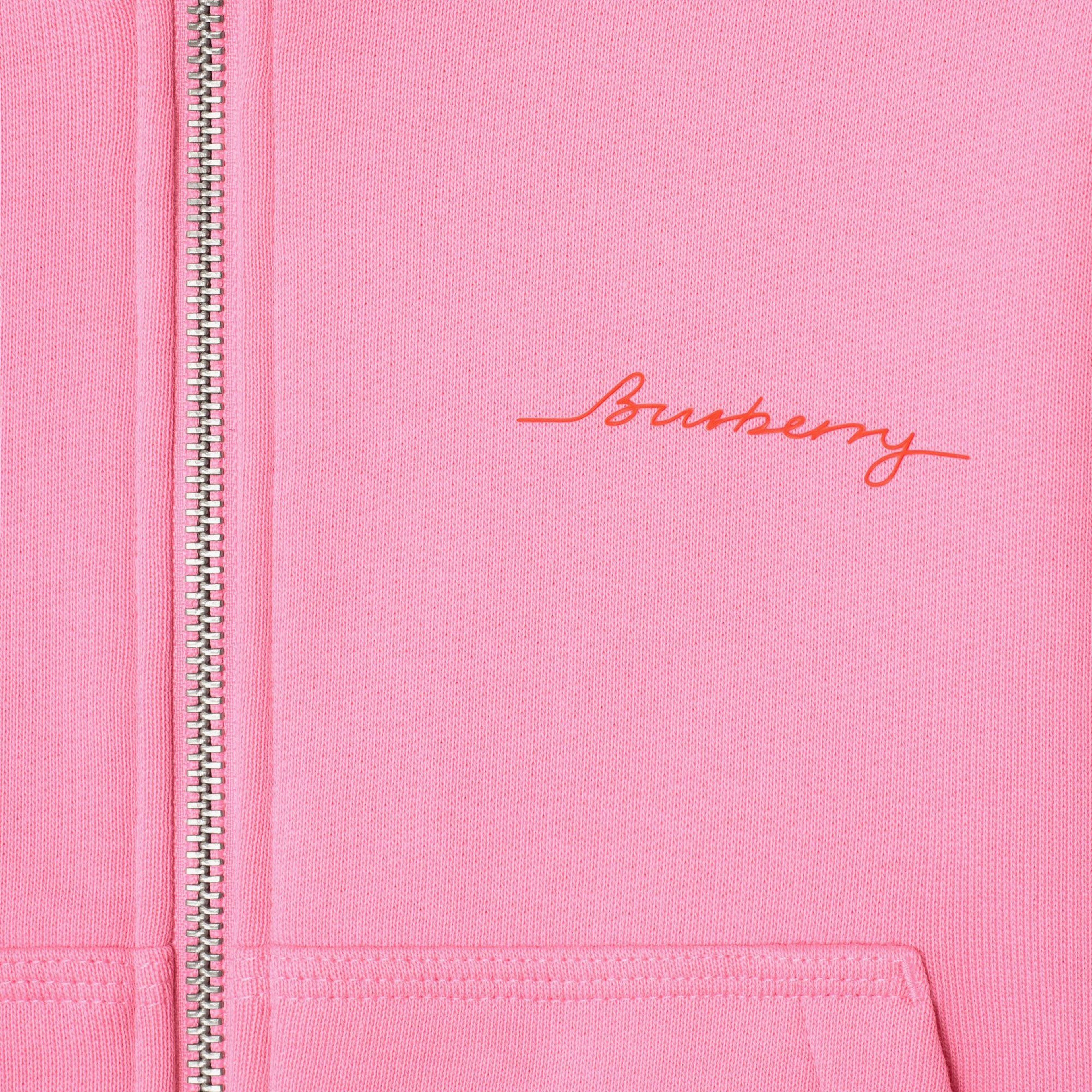 Burberry Sami Logo Cotton Zip Çocuk Pembe Hoodie