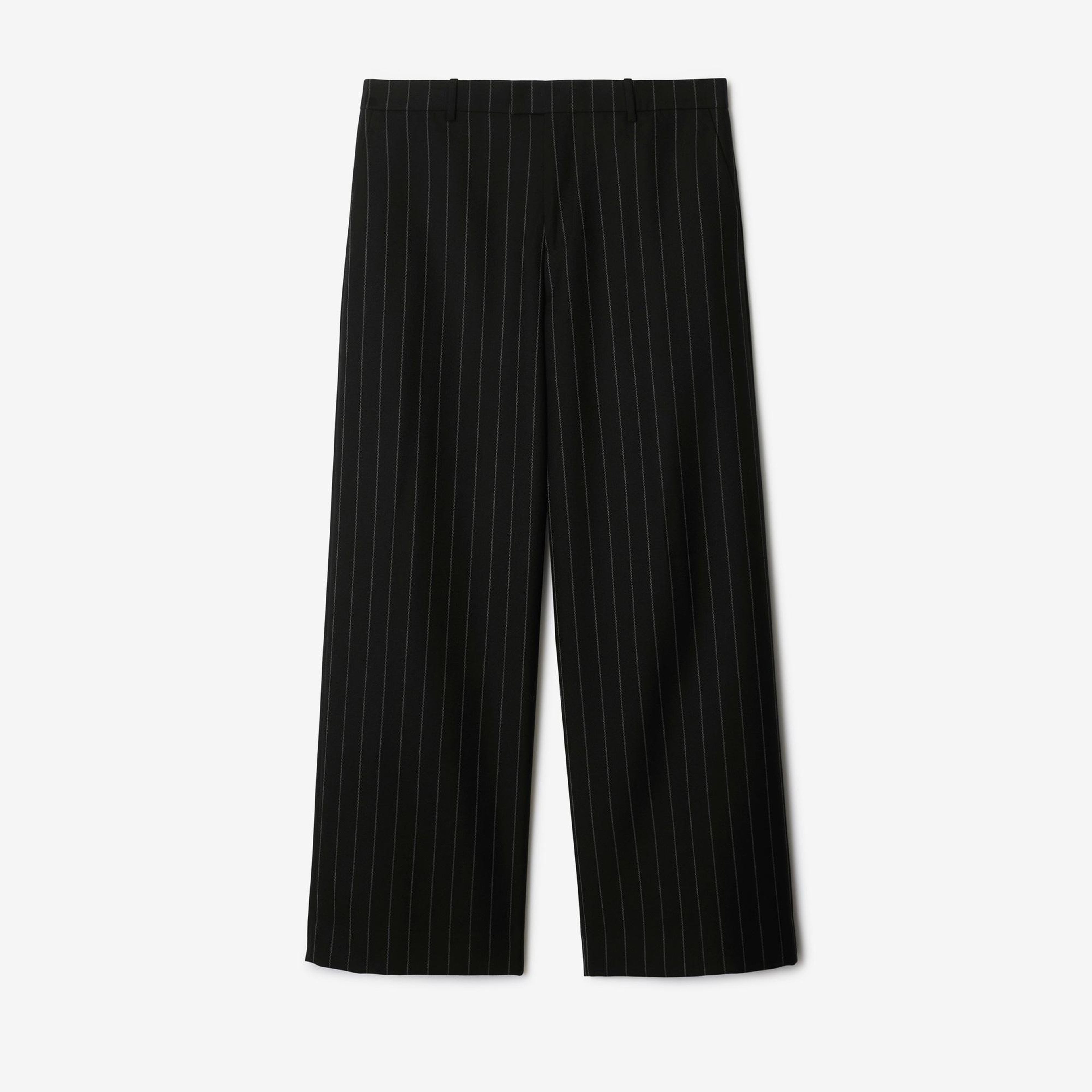 Burberry Pinstriped Wool Tailored Erkek Lacivert Pantolon