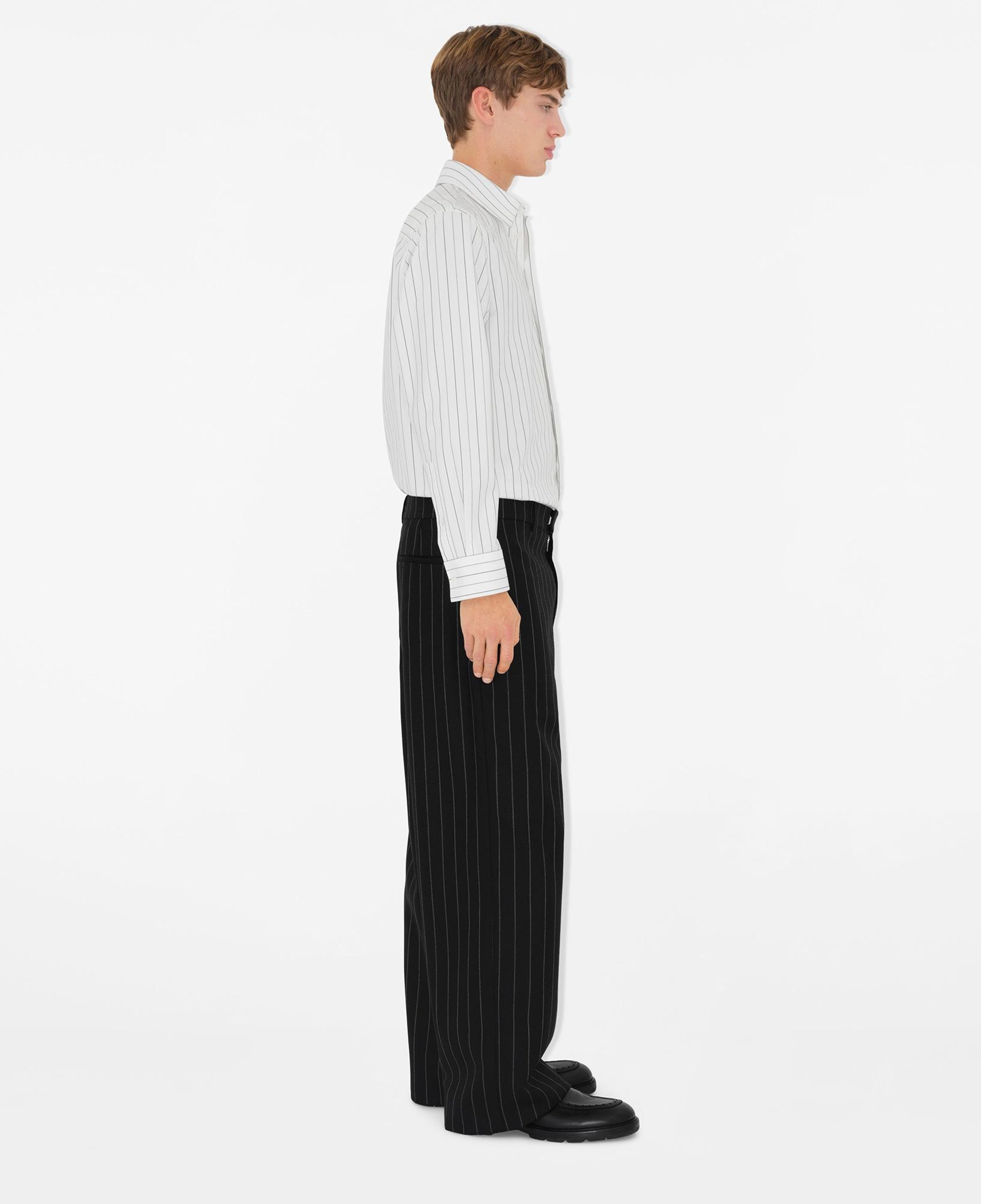 Burberry Pinstriped Wool Tailored Erkek Lacivert Pantolon