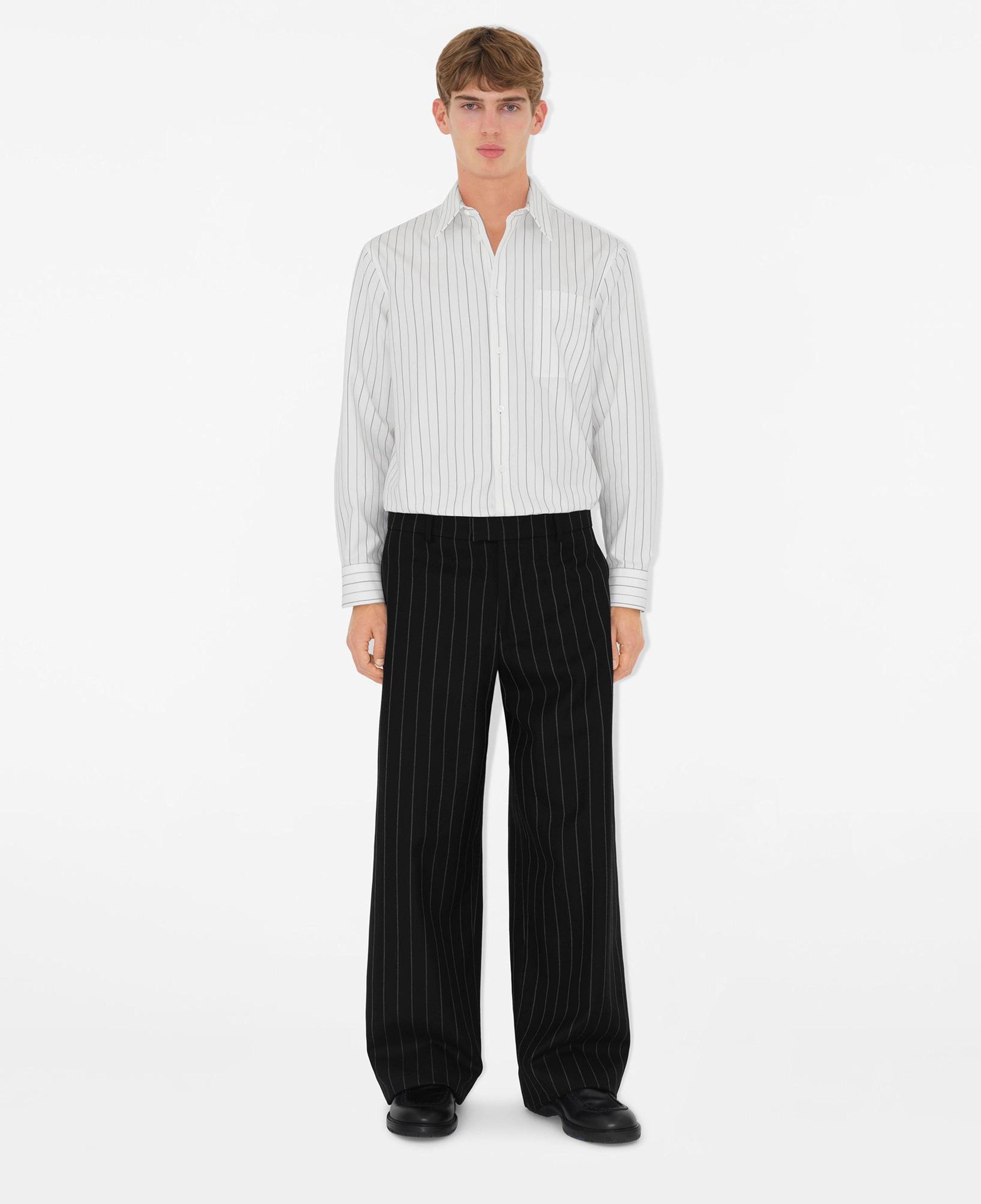 Burberry Pinstriped Wool Tailored Erkek Lacivert Pantolon