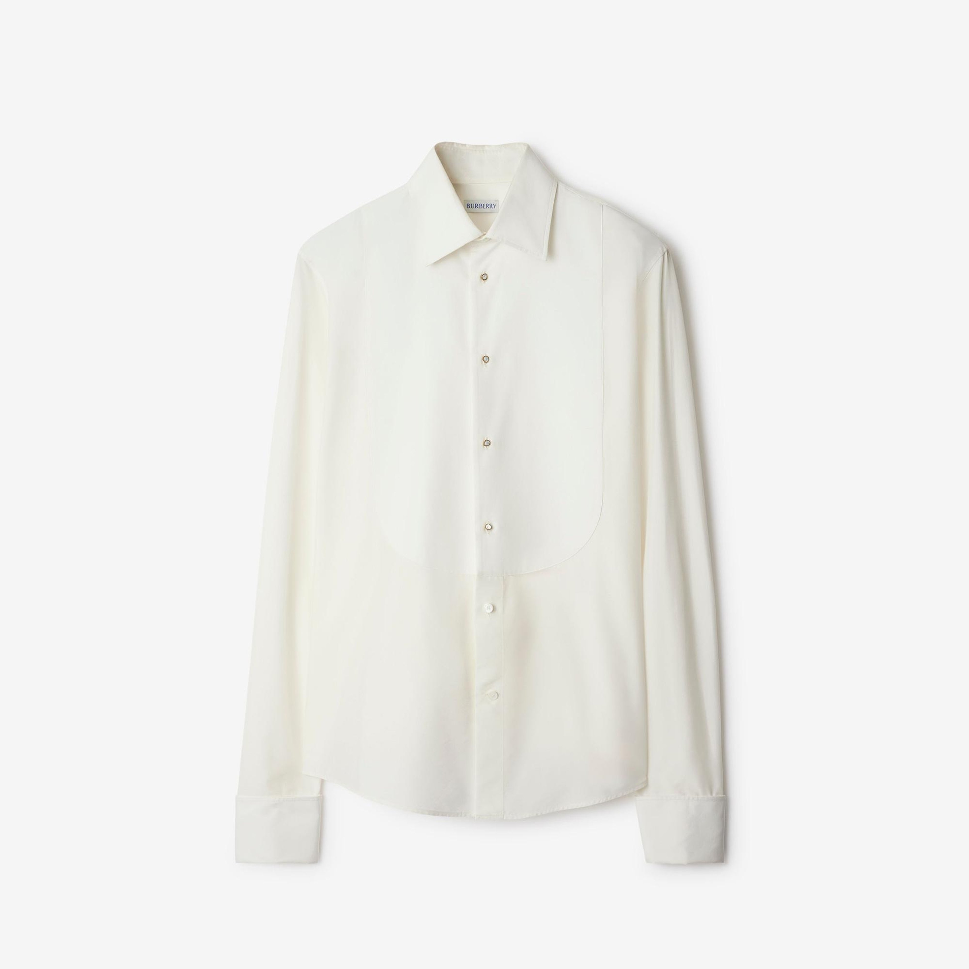 Burberry Slim Fit Cotton Silk Tuxedo Erkek Beyaz Gömlek