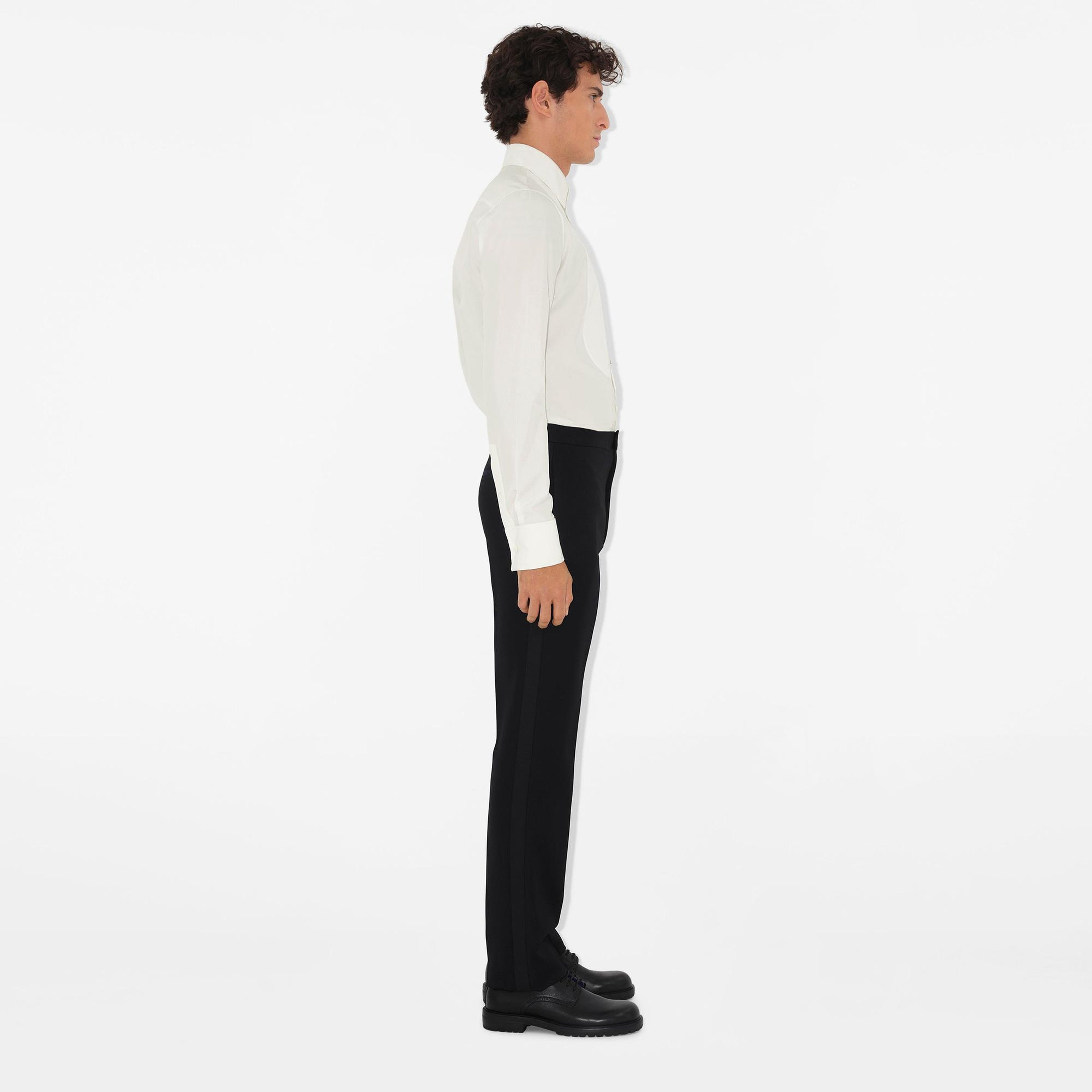 Burberry Slim Fit Cotton Silk Tuxedo Erkek Beyaz Gömlek