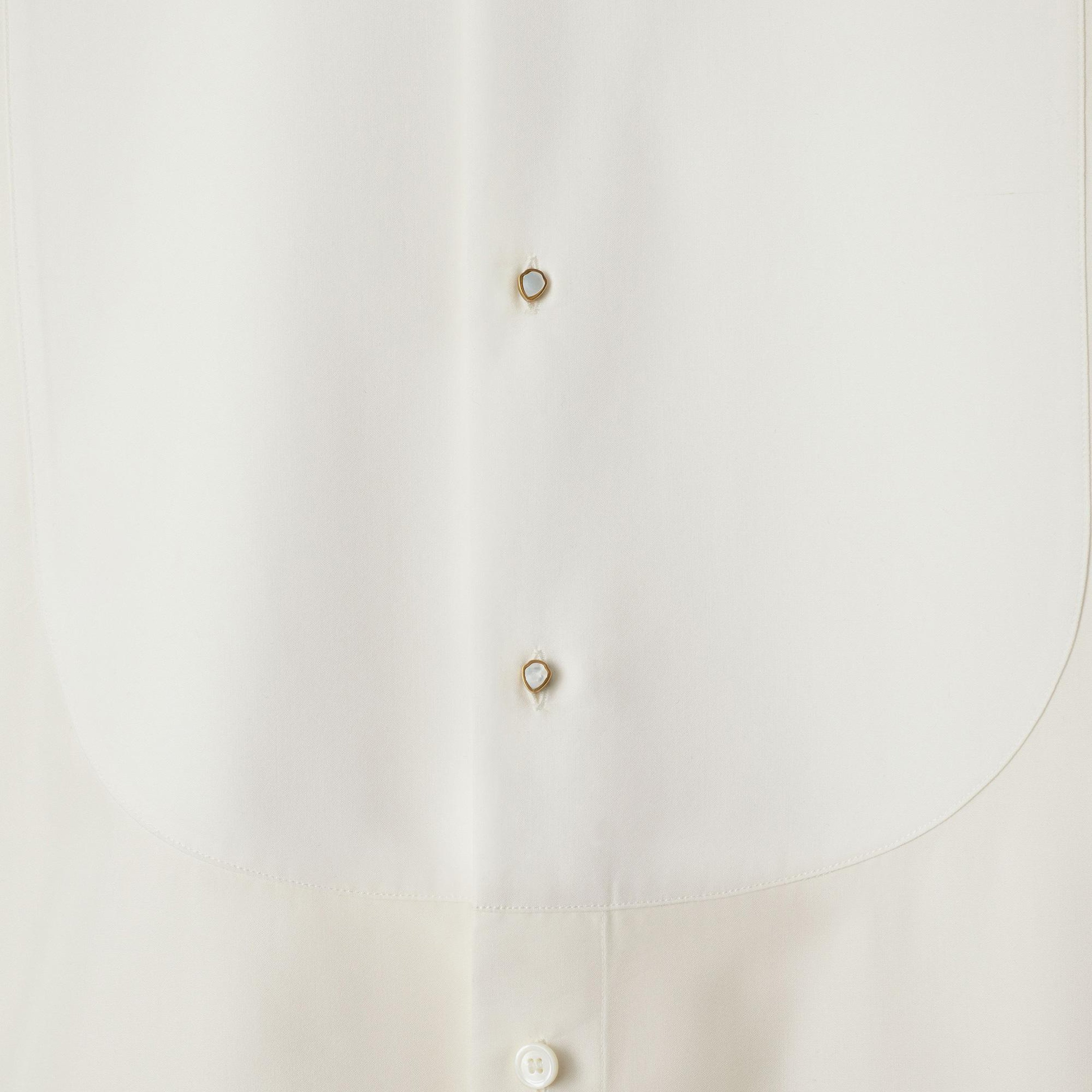 Burberry Slim Fit Cotton Silk Tuxedo Erkek Beyaz Gömlek