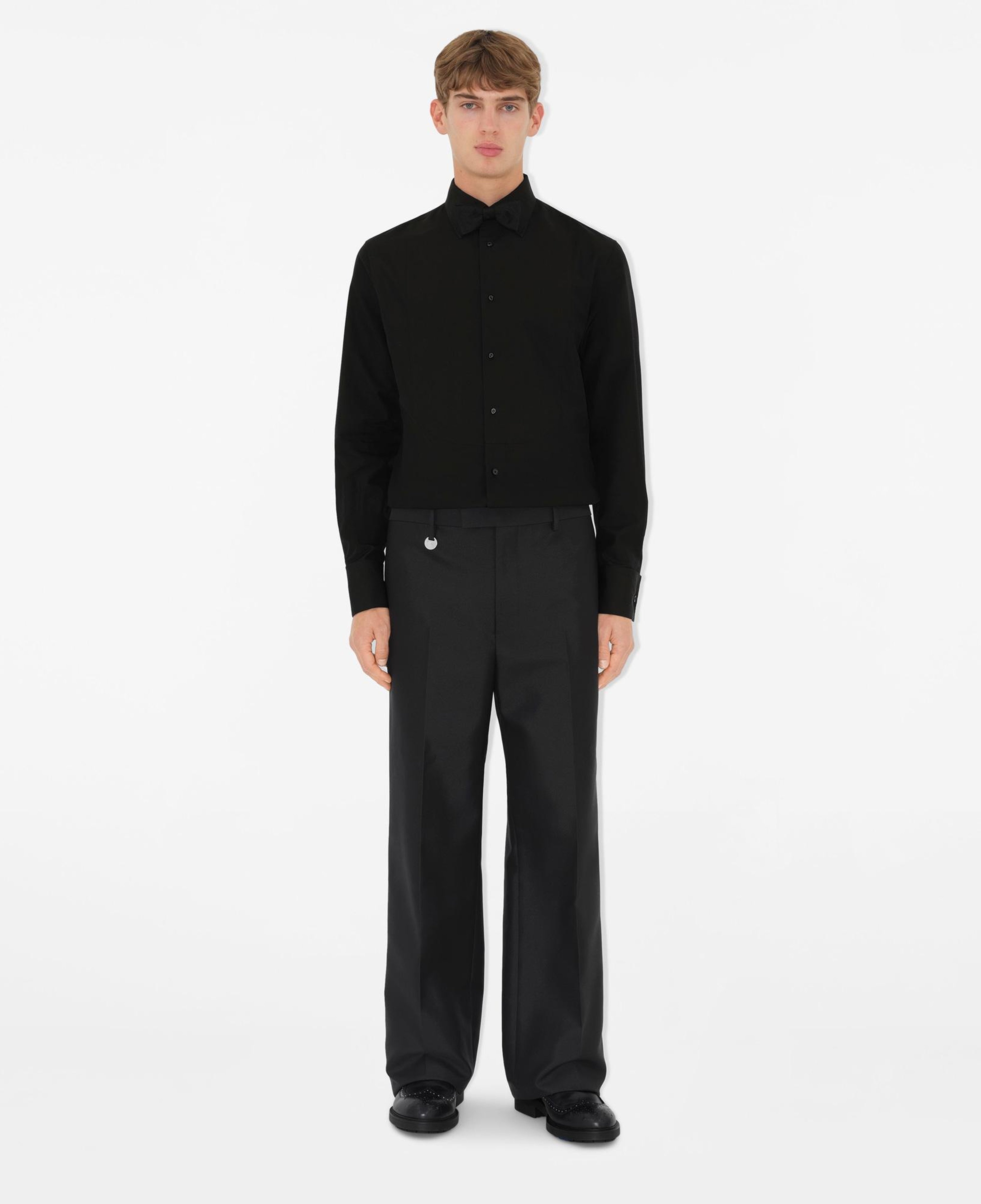 Burberry Slim Fit Cotton Silk Tuxedo Erkek Siyah Gömlek