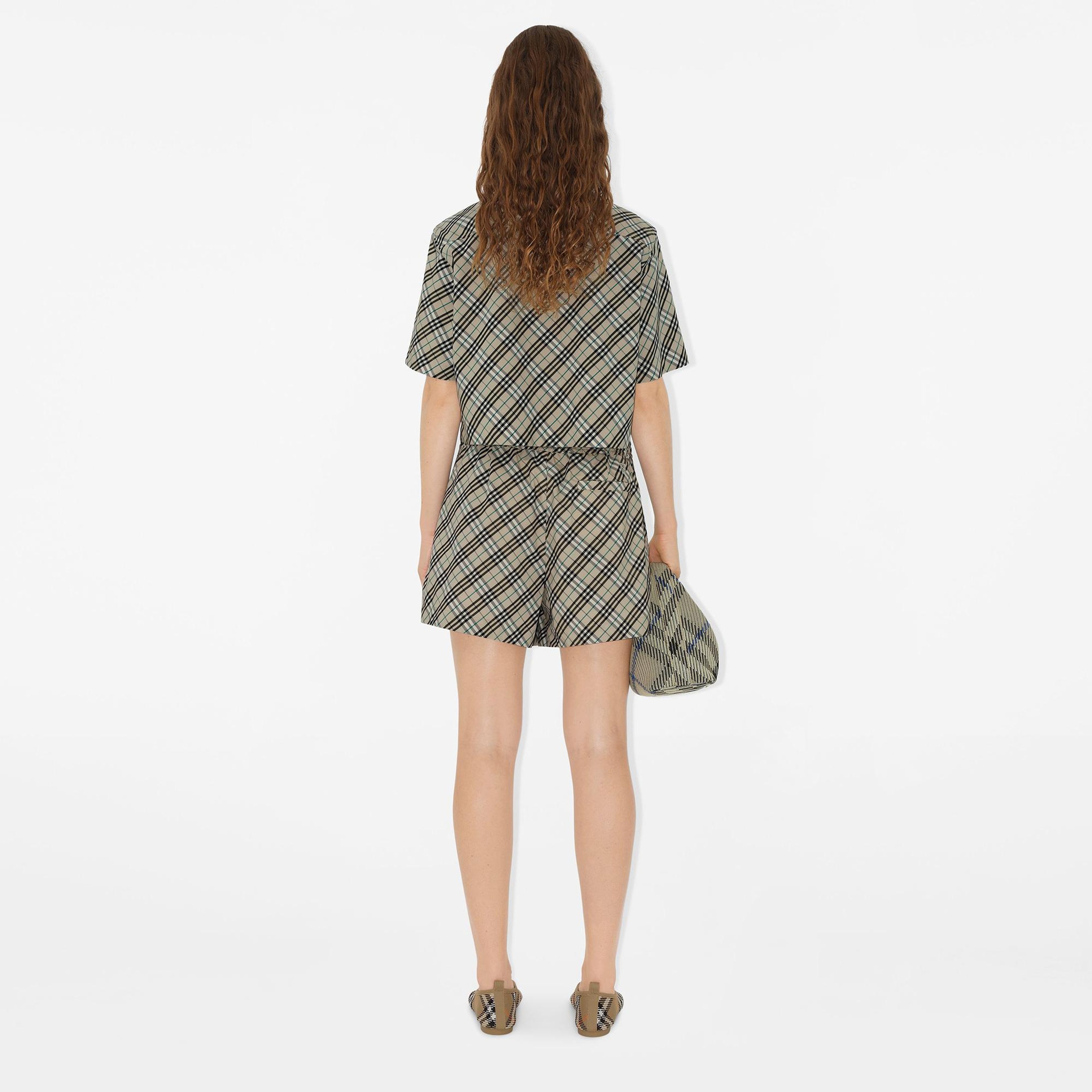 Burberry Tec Cropped Cotton Kadın Bej Gömlek