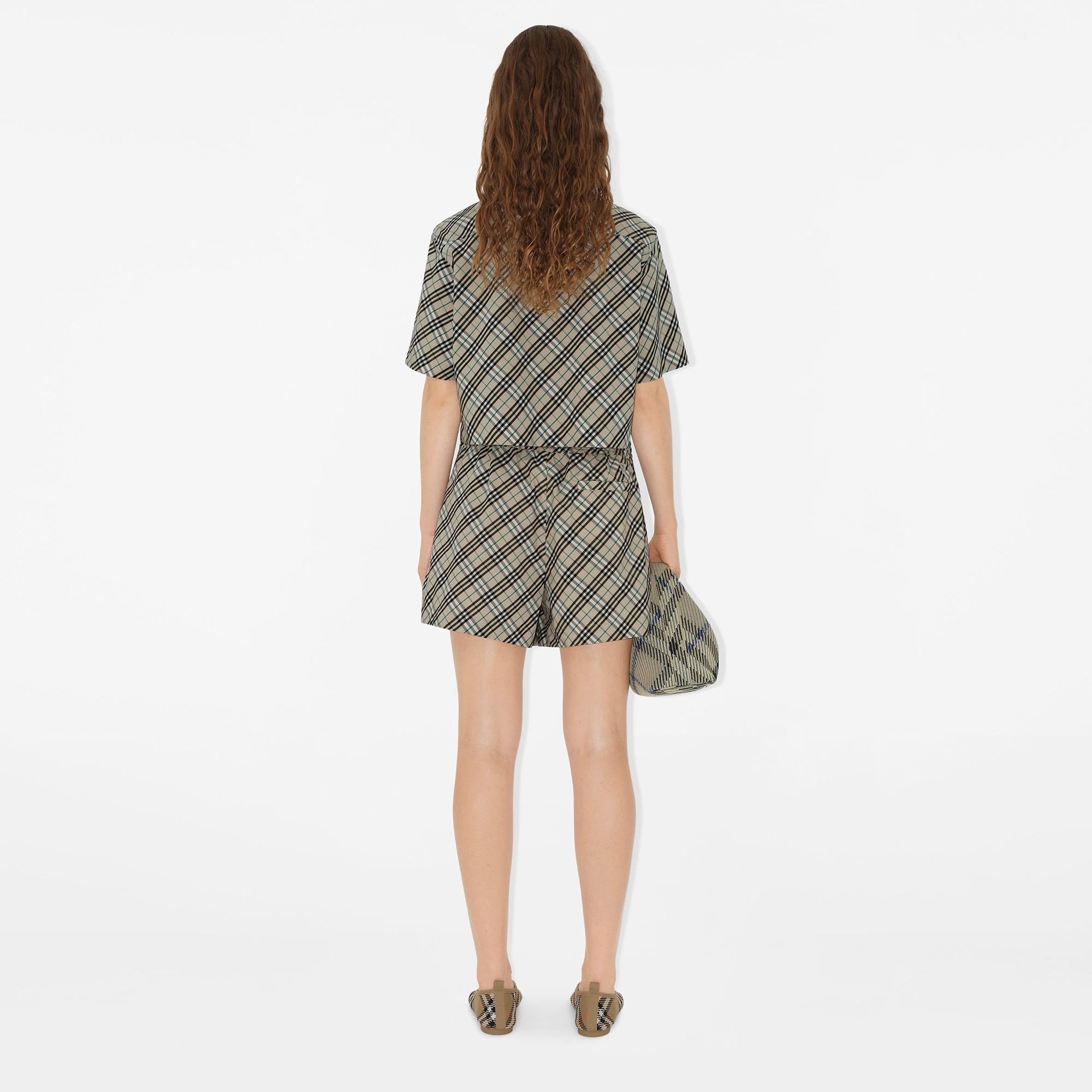 Burberry Tec Cropped Cotton Kadın Bej Gömlek
