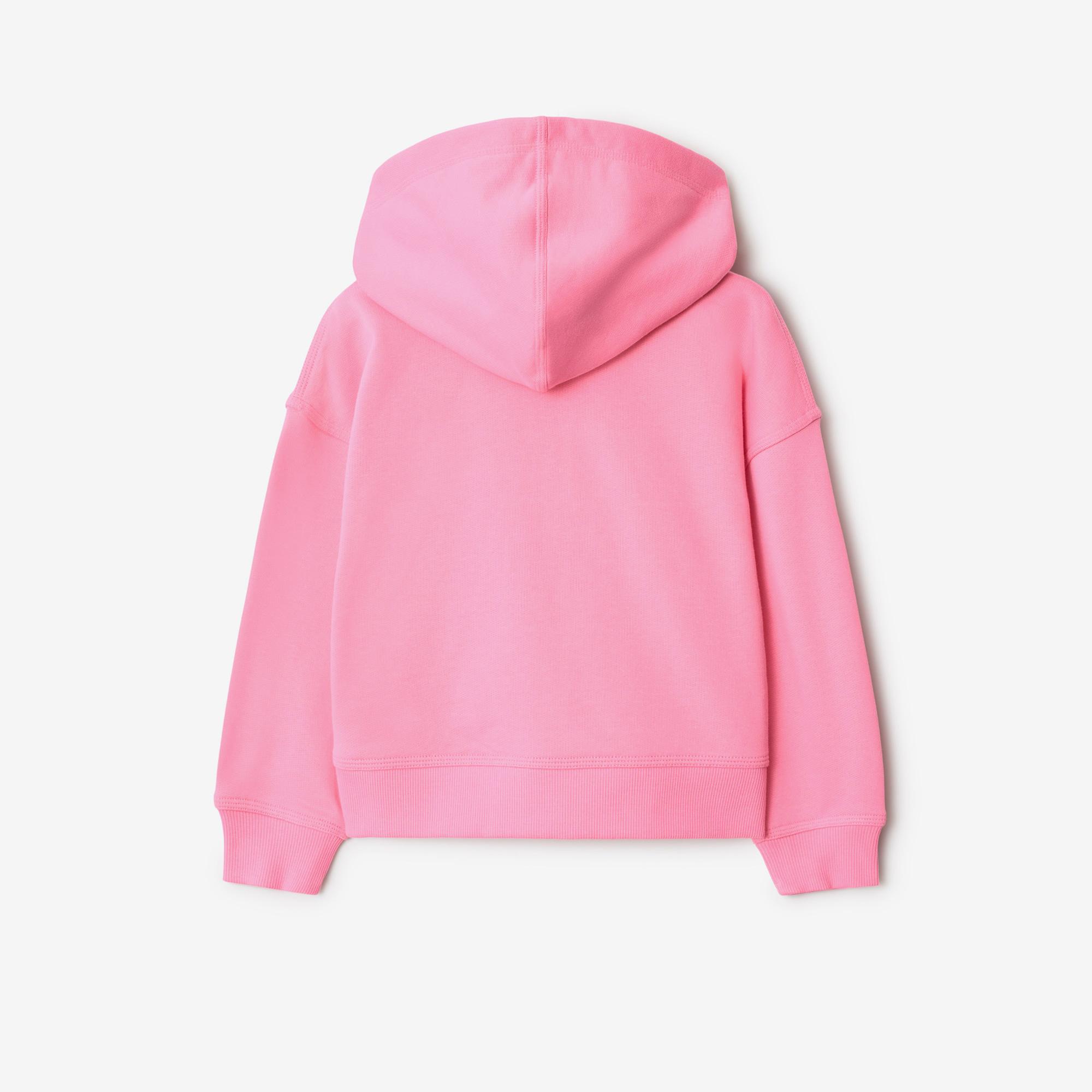 Burberry Sami Logo Cotton Zip Çocuk Pembe Hoodie