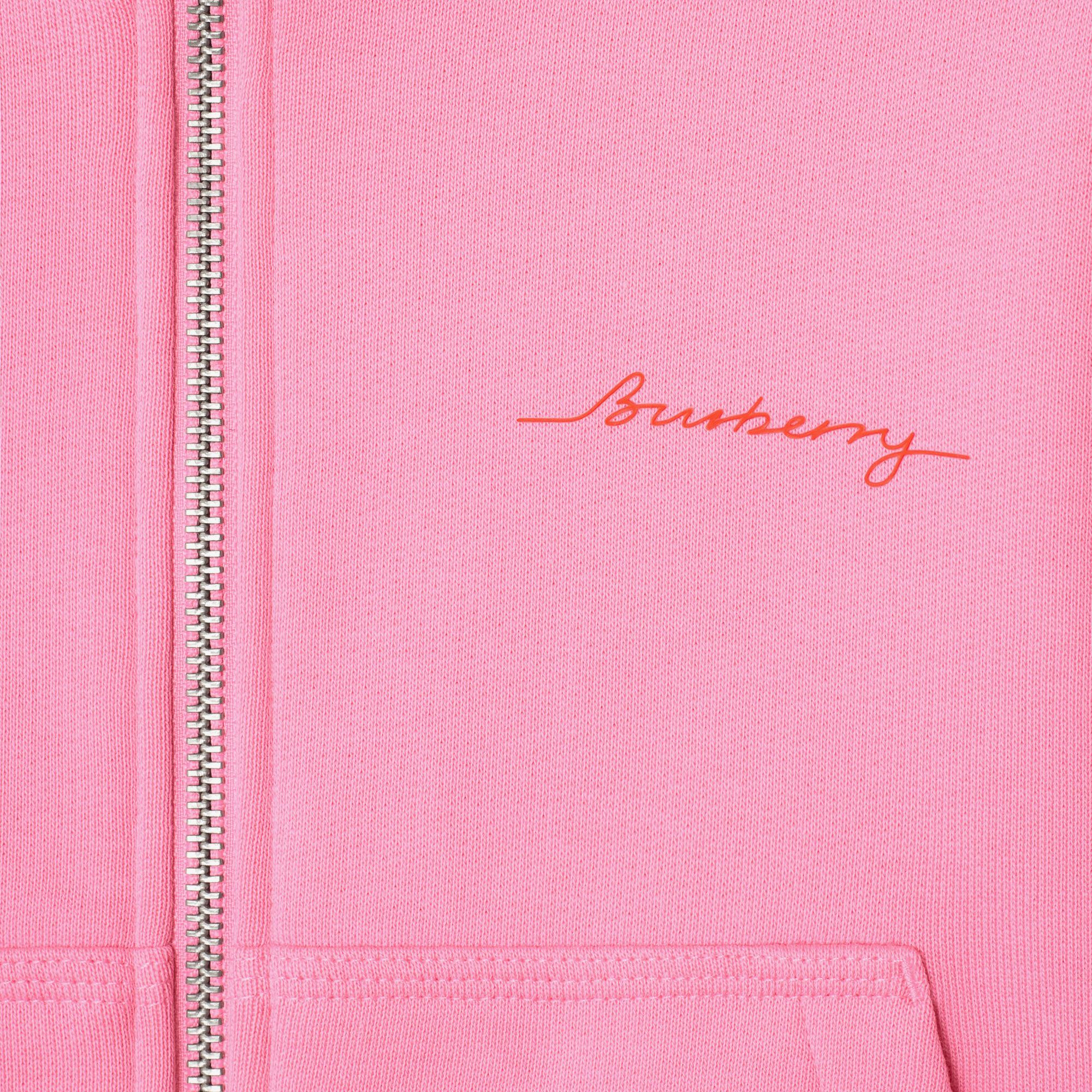 Burberry Sami Logo Cotton Zip Çocuk Pembe Hoodie