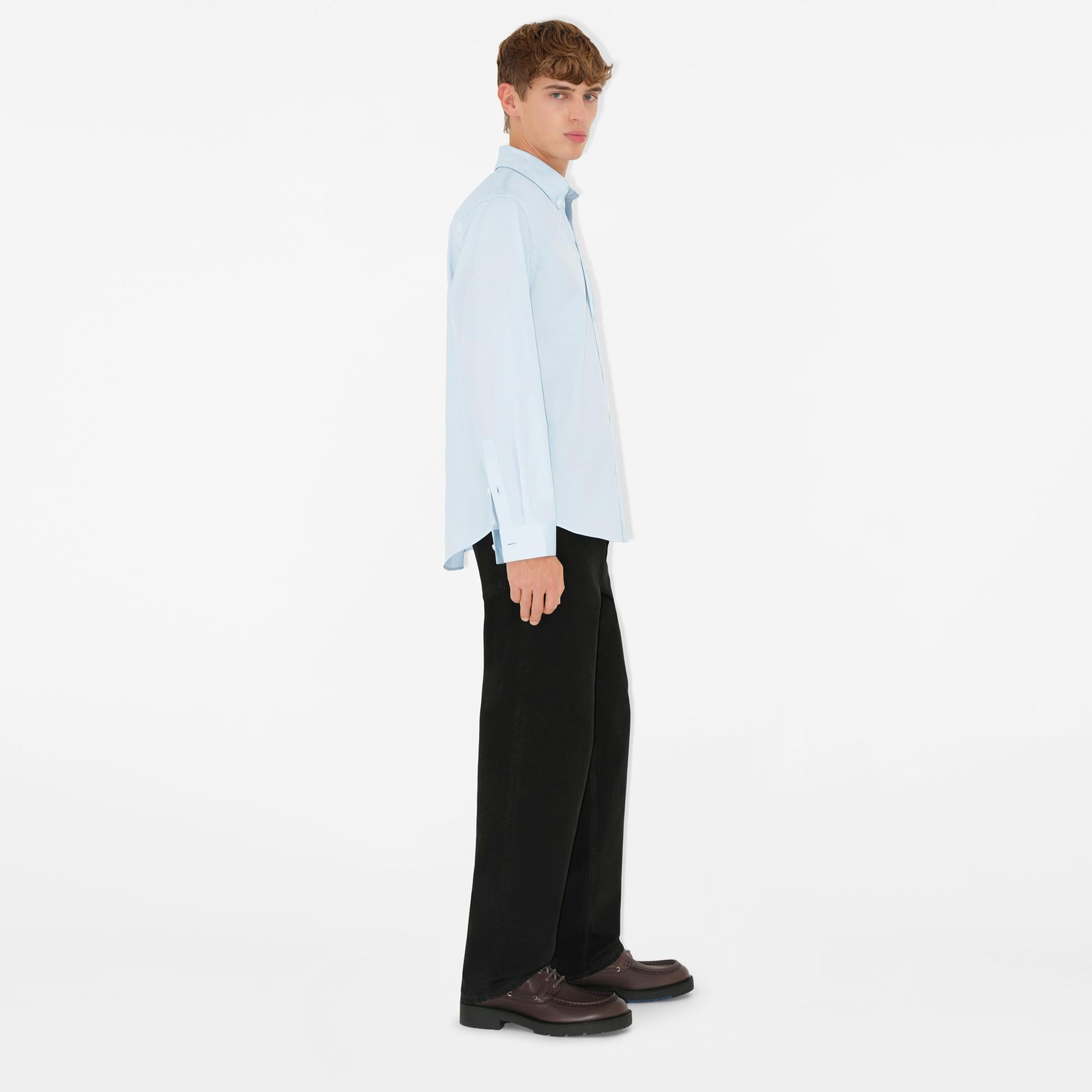 Burberry Relaxed Fit Cotton Oxford Erkek Mavi Gömlek